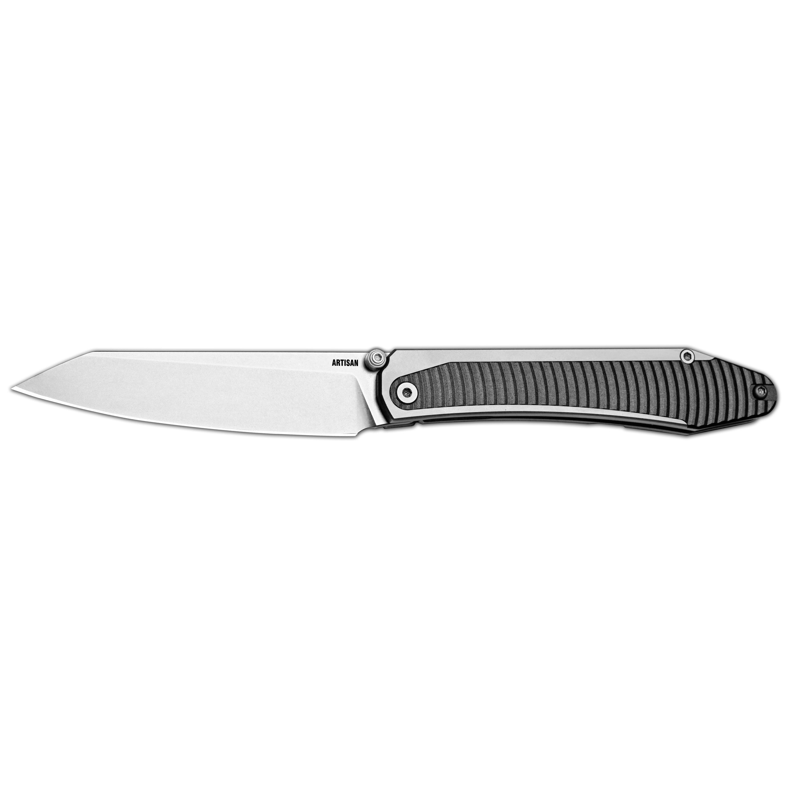 Artisan Cutlery Trust Thumb Stud & Frame Lock Knife Titanium and Aluminum Handle (3.758'' Stone Wash S35VN Blade) 1886G-GY