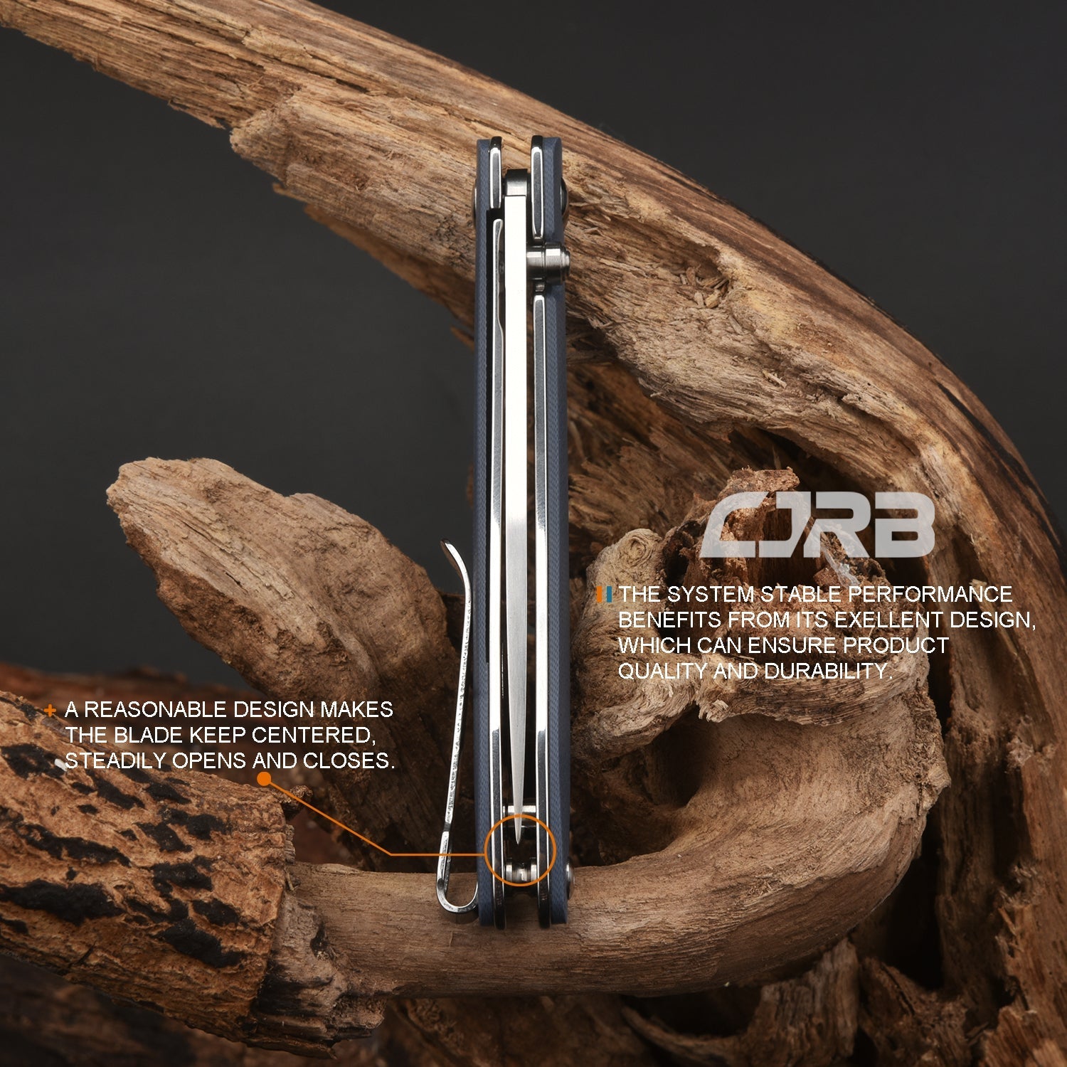 CJRB Ria J1917-GYC folding knife with gray G10 handle