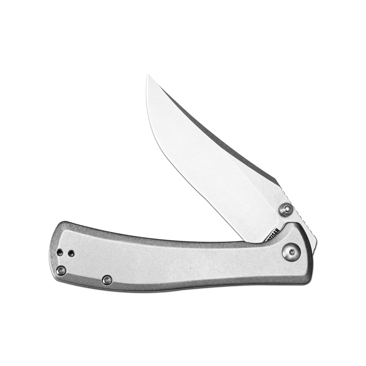 Artisan Cutlery Santee Thumb Stud & Frame Lock Folding Knife Steel Handle (3.54'' N690 Steel Stone Wash Blade) 1888P-ST