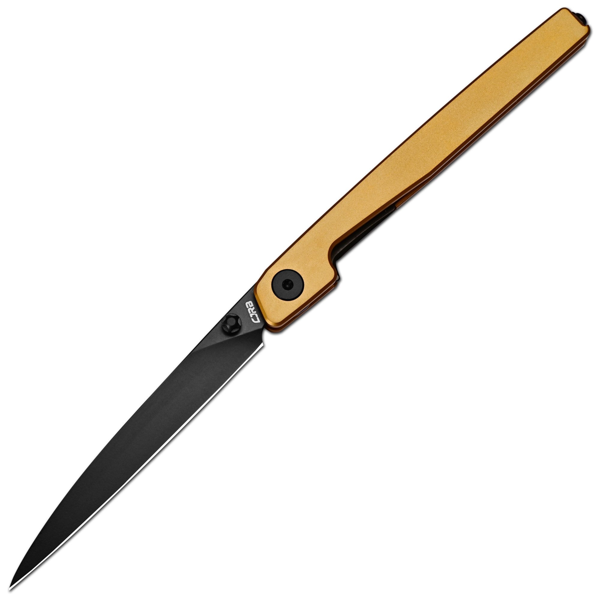 CJRB Lanky J1965G-GL folding knife with CPM-S90V black PVD blade