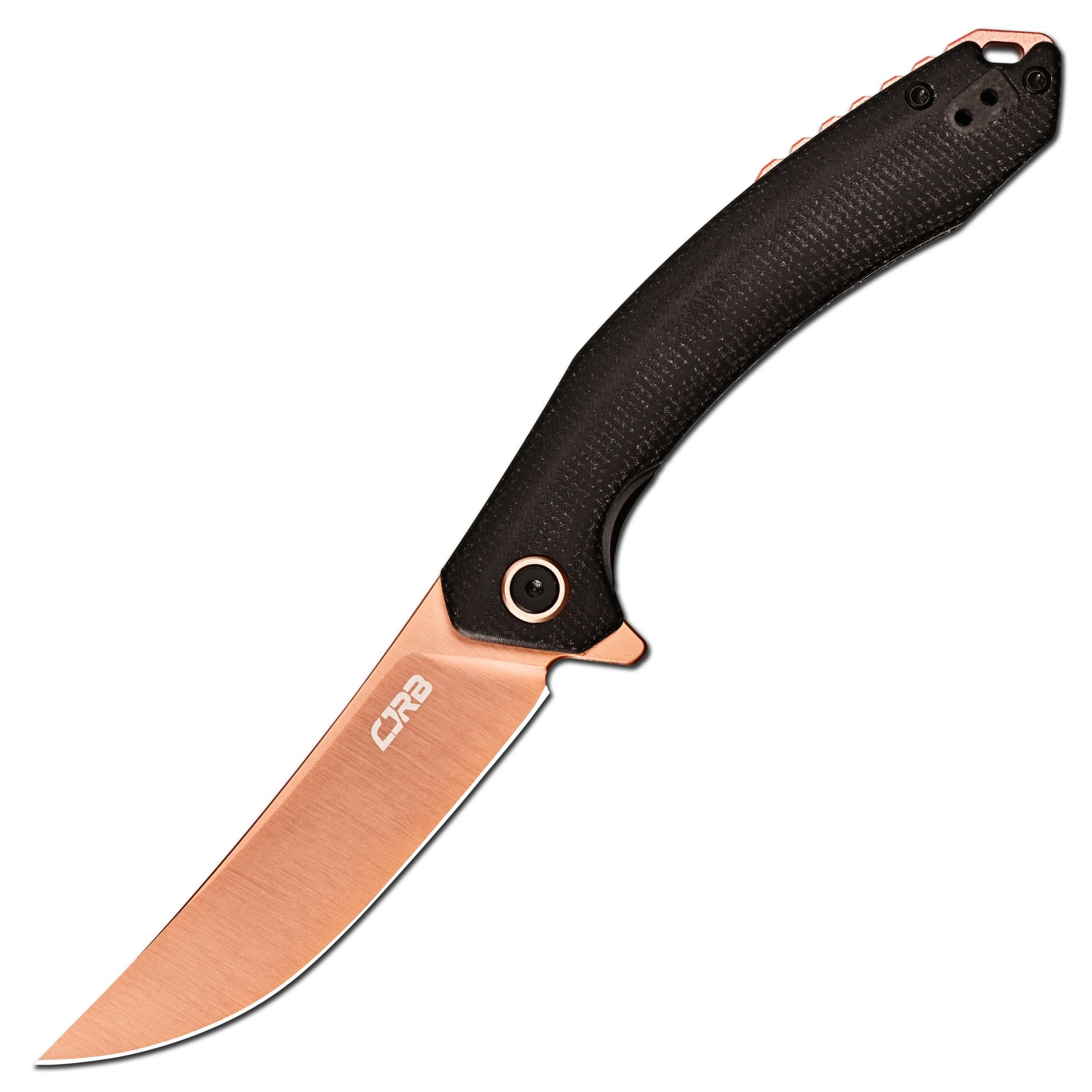 CJRB Gobi J1906-RBK folding knife with 3.5-inch rose gold AR-RPM9 blade
