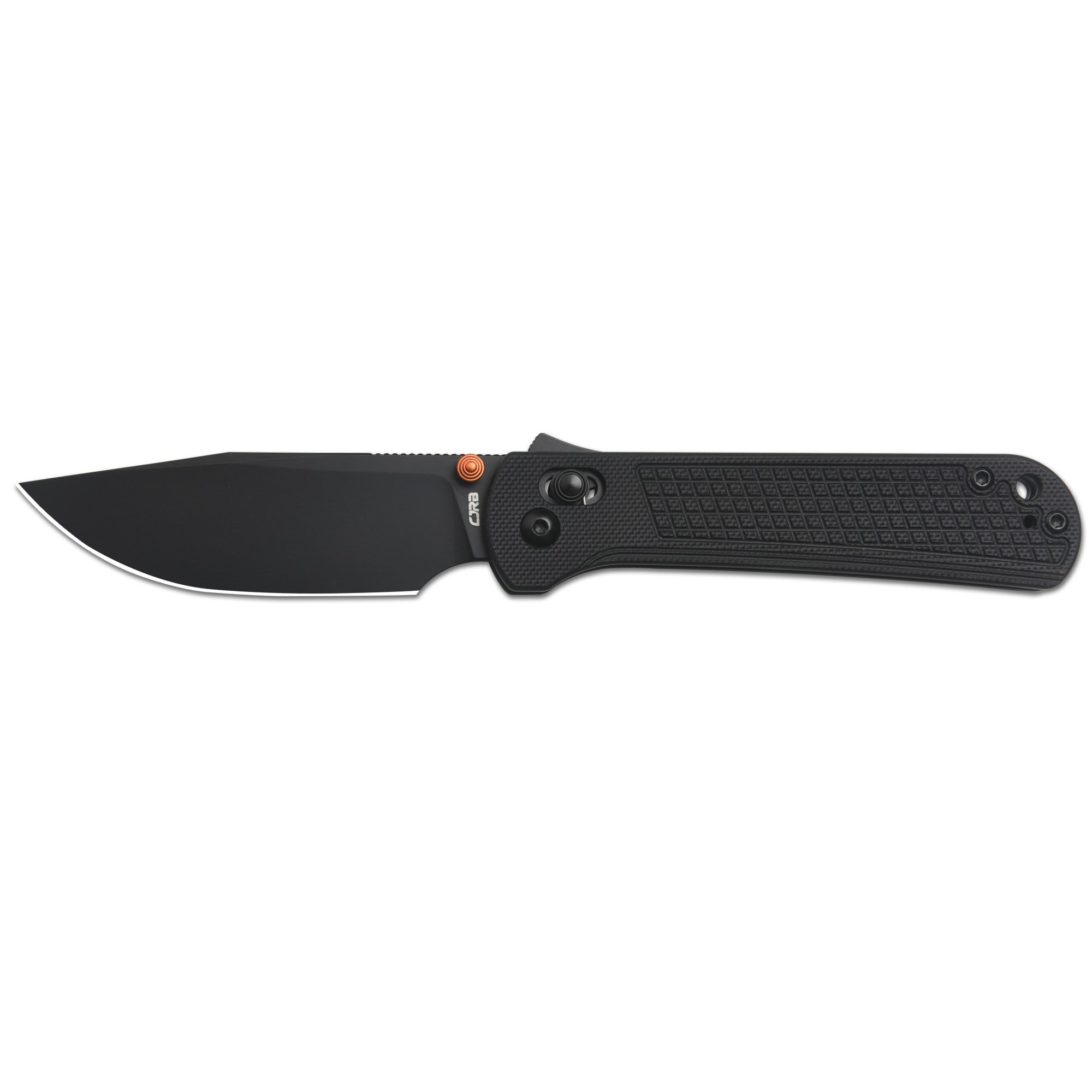 CJRB Bolt Thumb Stud & Recoil Lock V2 Folding Knife Black G10 Handle (3.25'' AR-RPM9 Steel Black PVD Coating Blade) J1960-BBK