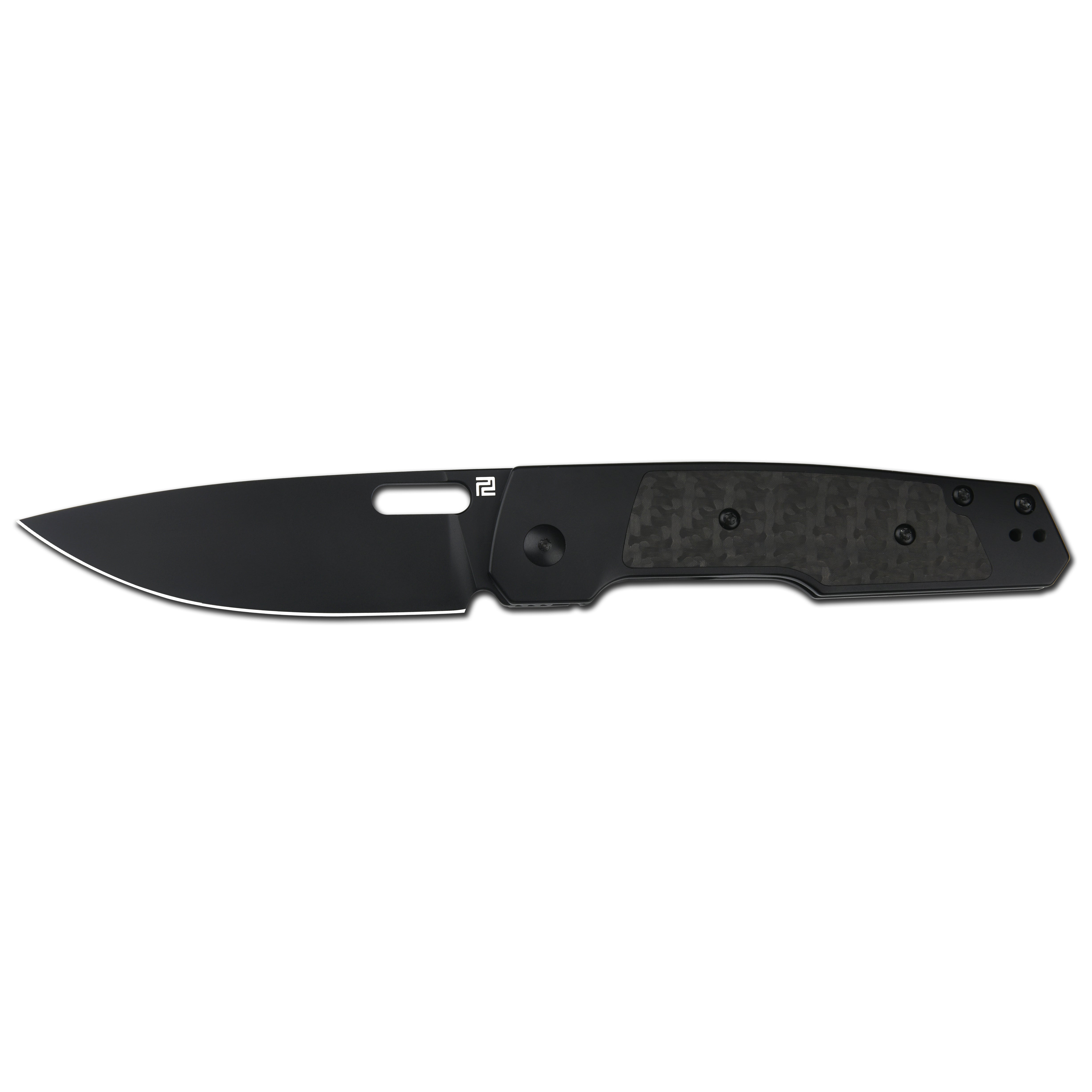 Building the Gambit: Black folding knife side view