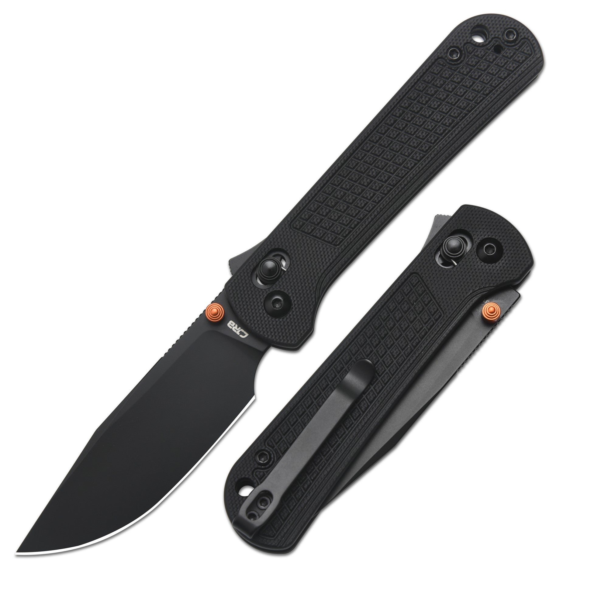 CJRB Bolt Thumb Stud & Recoil Lock V2 Folding Knife Black G10 Handle (3.25'' AR-RPM9 Steel Black PVD Coating Blade) J1960-BBK