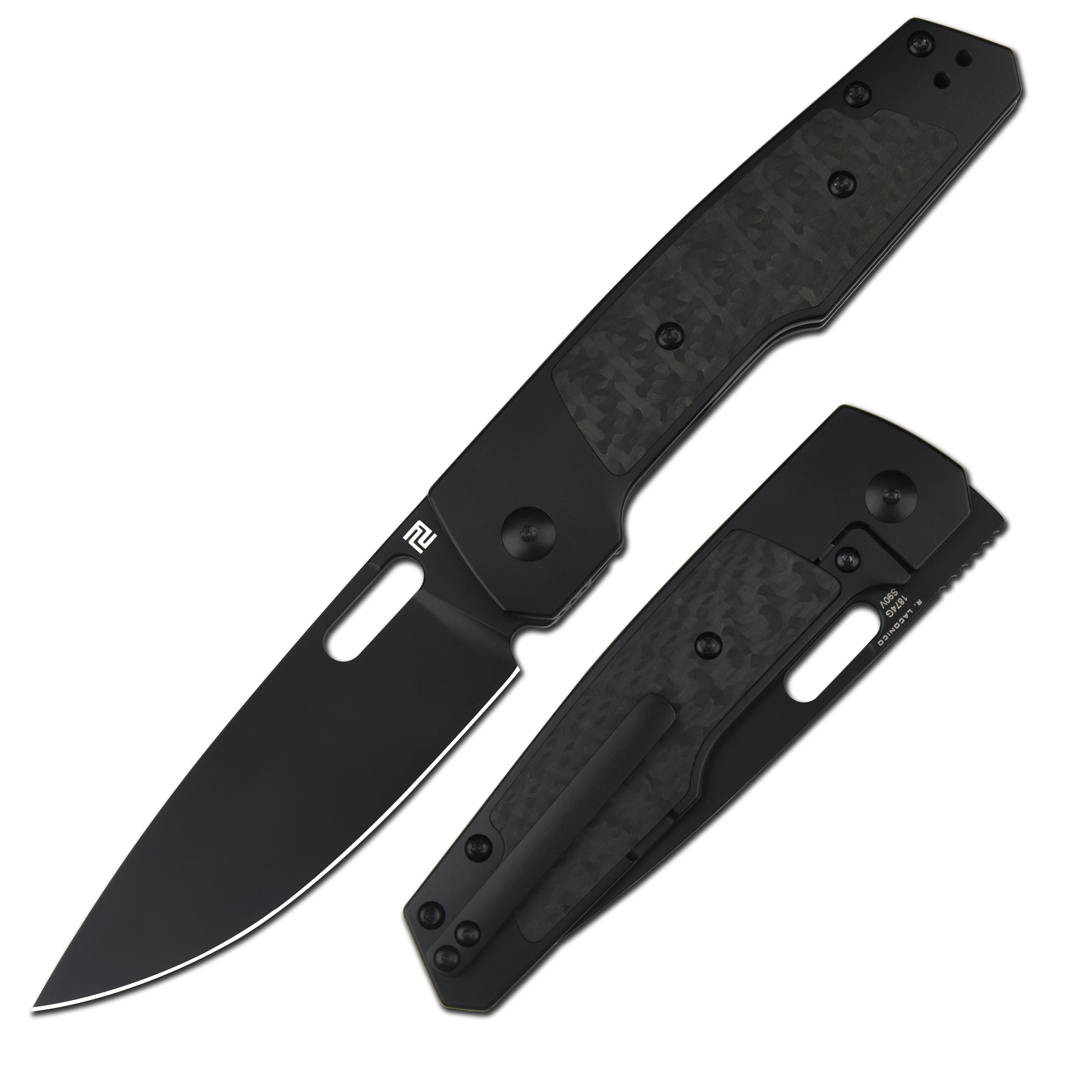 Building the Gambit: Black folding knife with handle