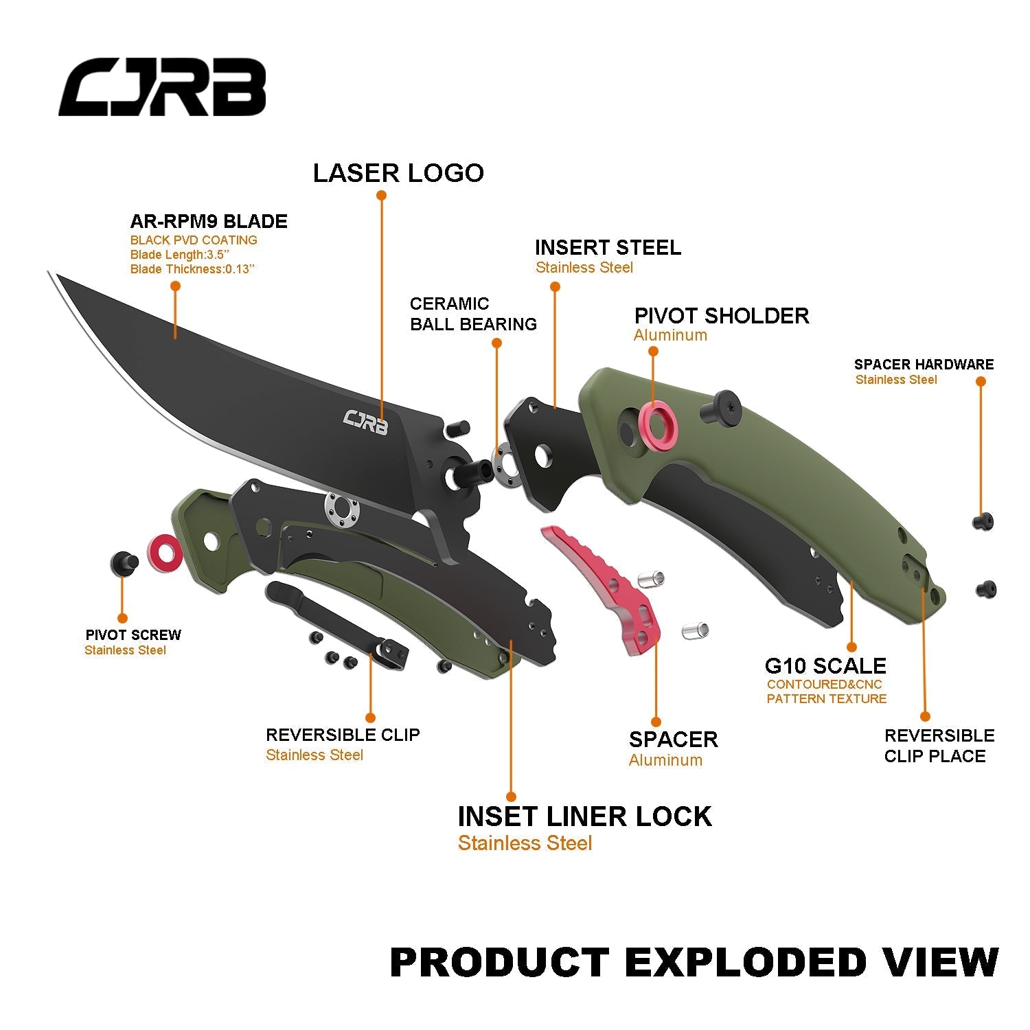 CJRB Gobi J1906-BGNC folding knife product image