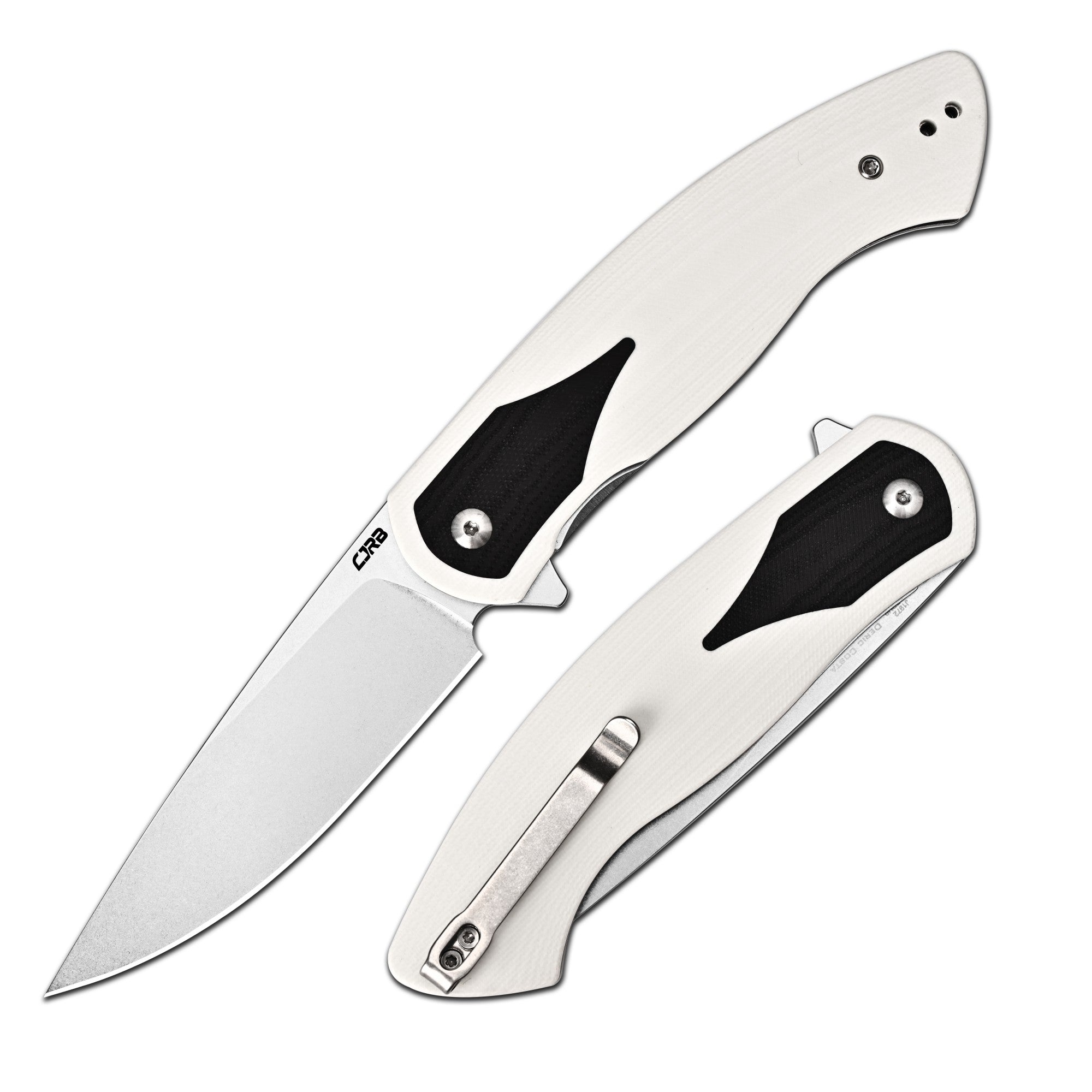 CJRB Rodayo J1972-WBK white G10 handle and liner lock