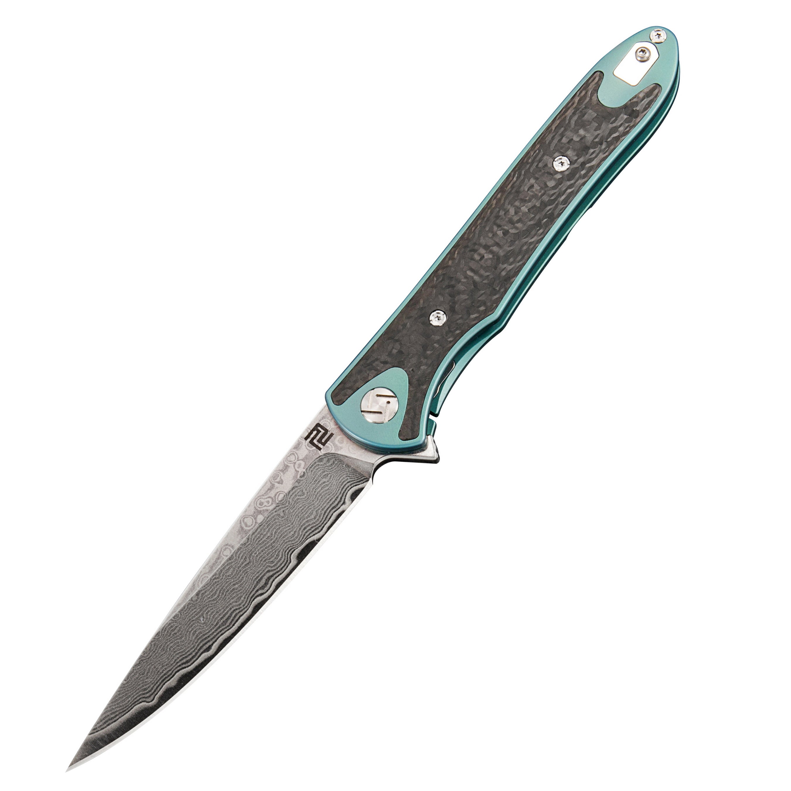 Artisan Cutlery Shark 1707GD folding knife with Damascus blade