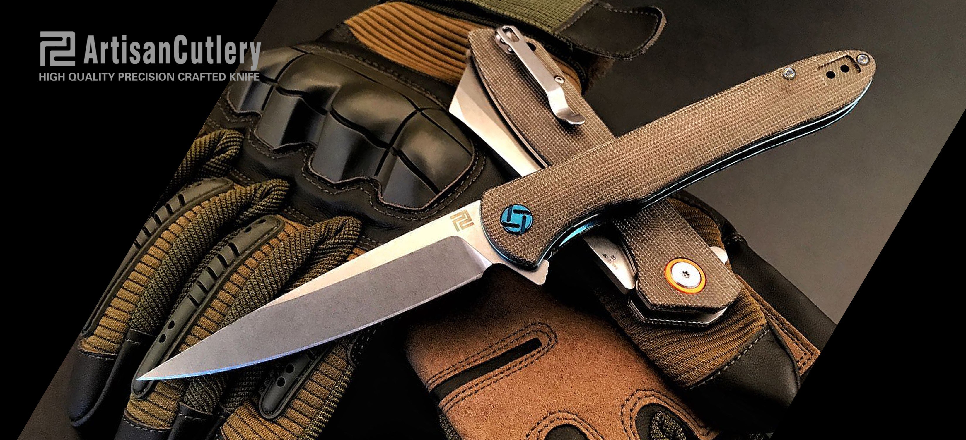 Artisan Cutlery Shark 1707P folding knife with Micarta handle