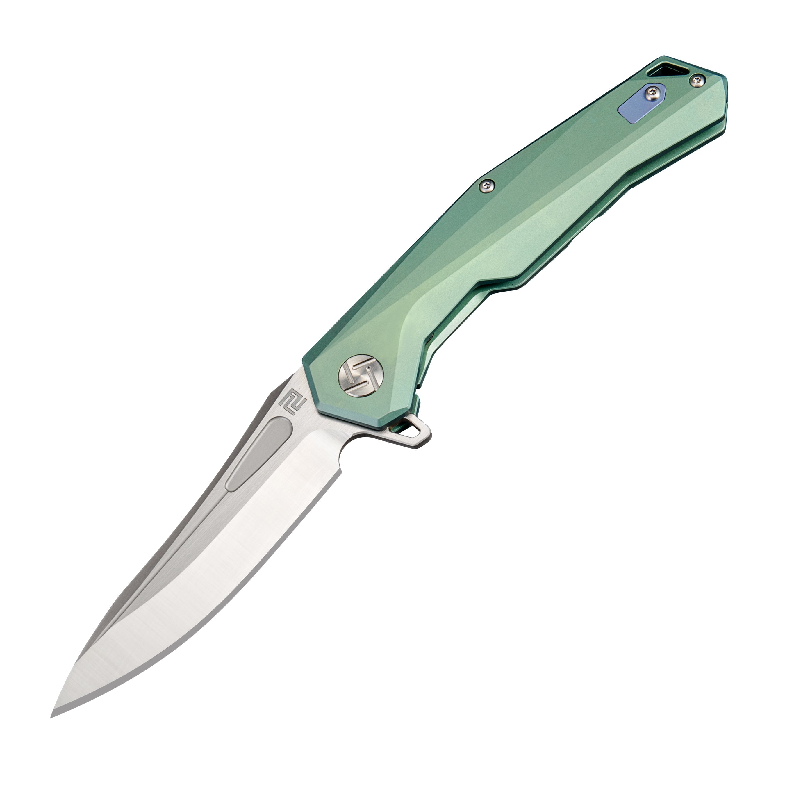 Zumwalt(ATZ-1808G)M390 Mint Green folding knife with M390 blade