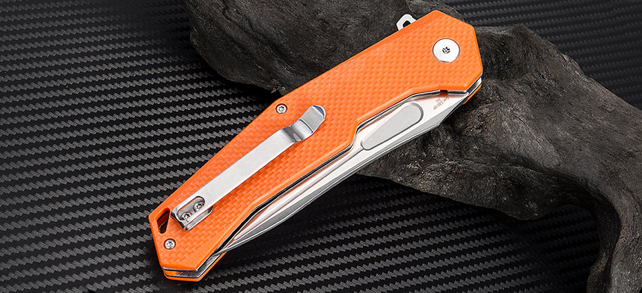Zumwalt(ATZ-1808P)G10 Flat Orange blade detail