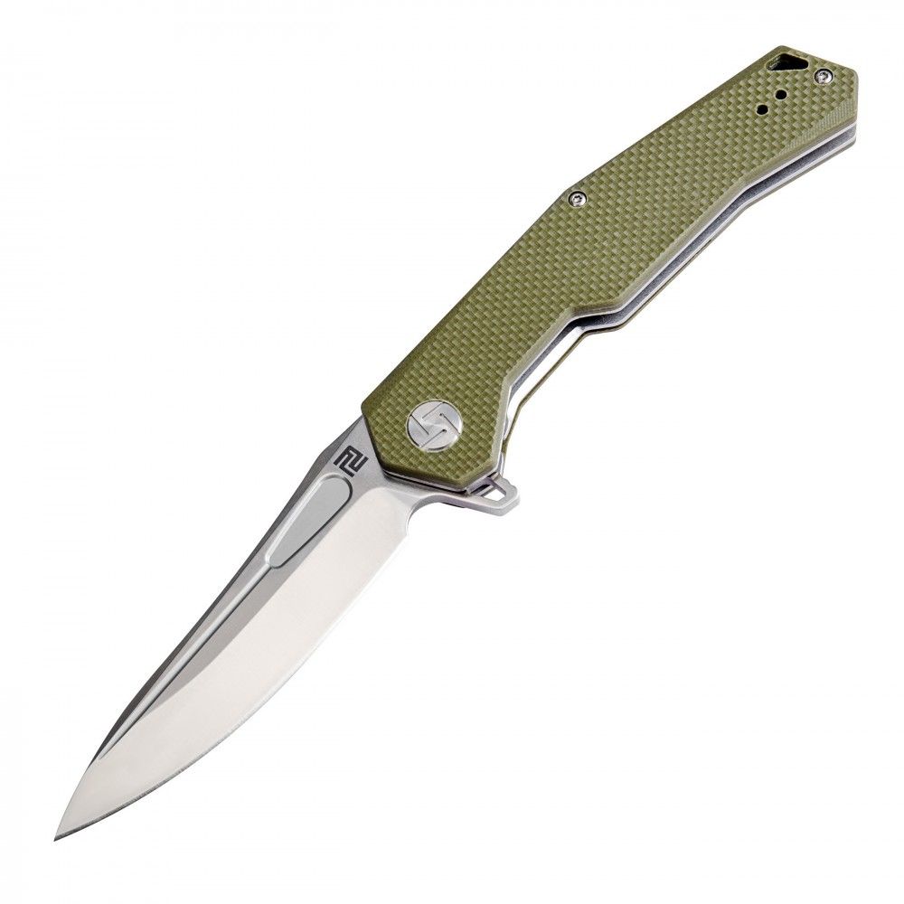Zumwalt(ATZ-1808P)G10 Flat Green folding knife with steel blade