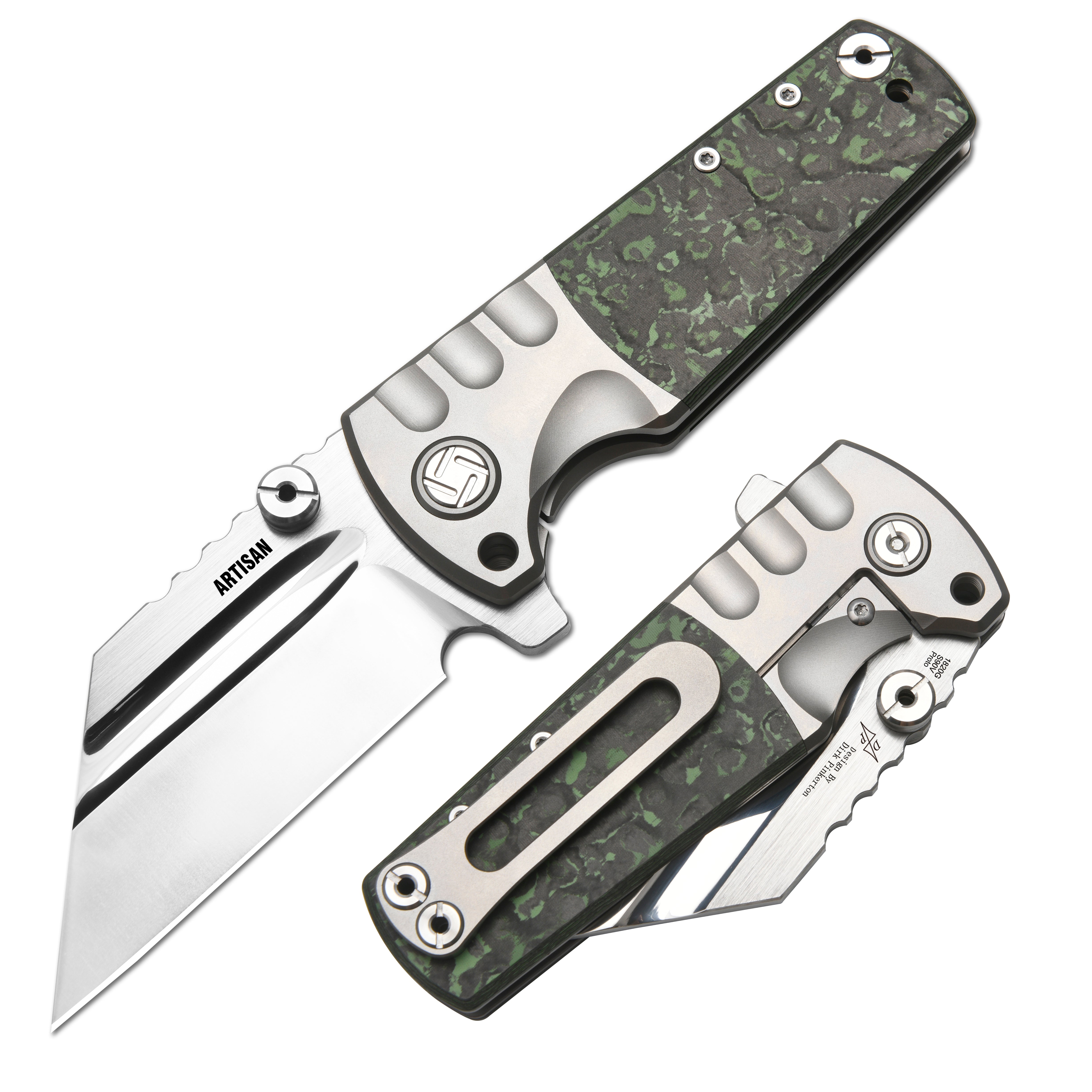 Artisan Cutlery Proponent 1820G folding knife with Fat Carbon handle