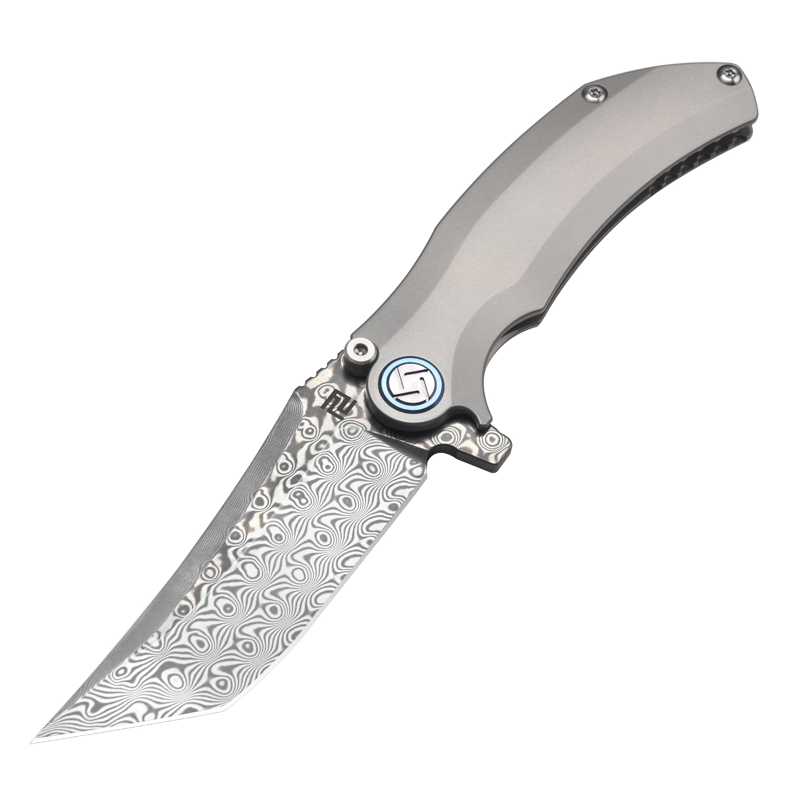 Artisan Cutlery Tacit 1838GD folding knife with Damascus blade