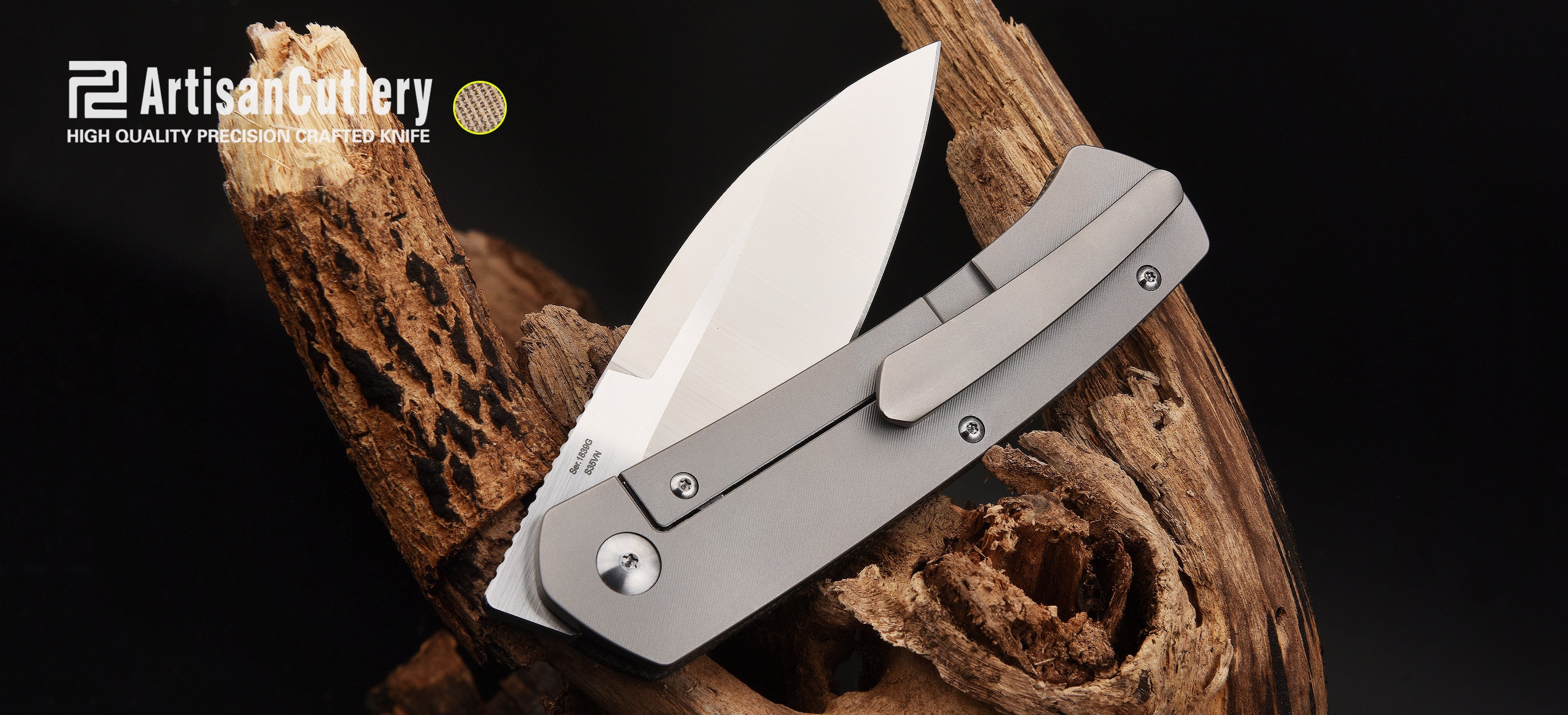 Artisan Cutlery Centauri 1839GD folding knife with Micarta handle