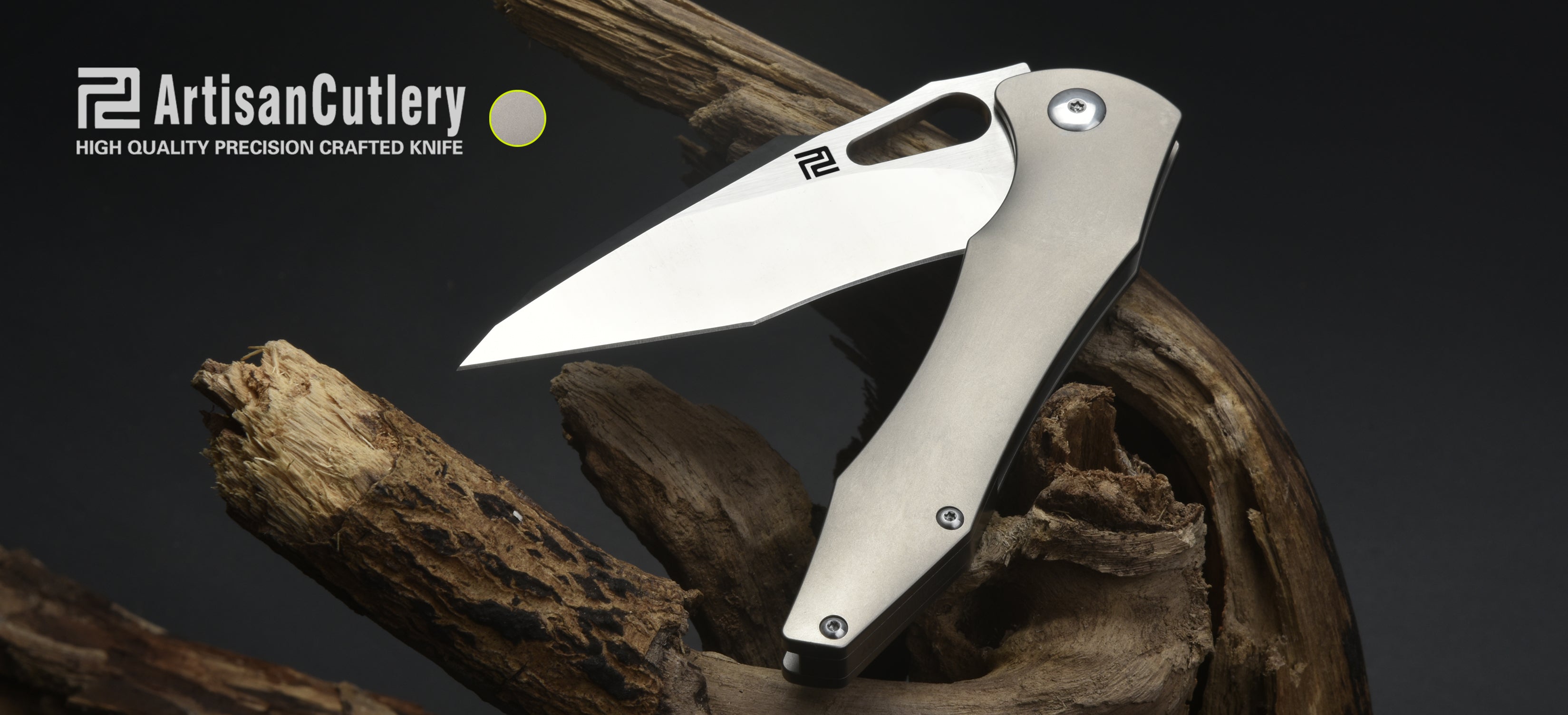 Artisan Cutlery Great White 1841G folding knife with titanium handle