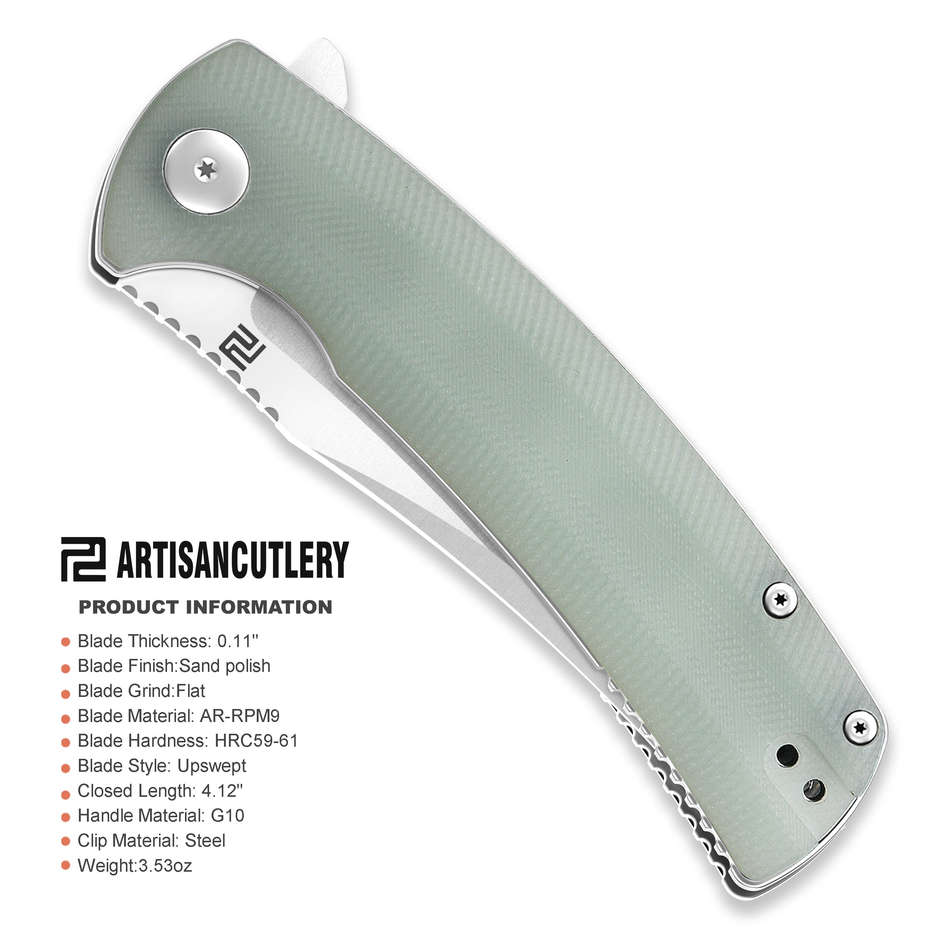 Artisan Cutlery Arroyo 1845P handle detail