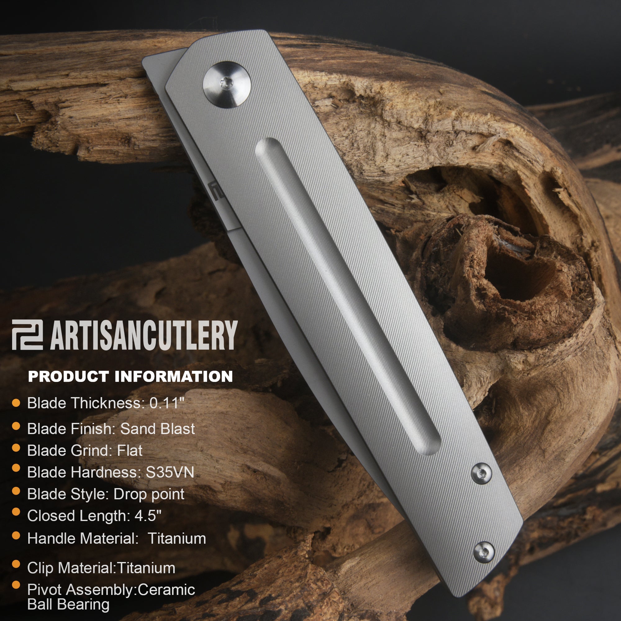 Artisan Cutlery Sirius 1849G handle close-up