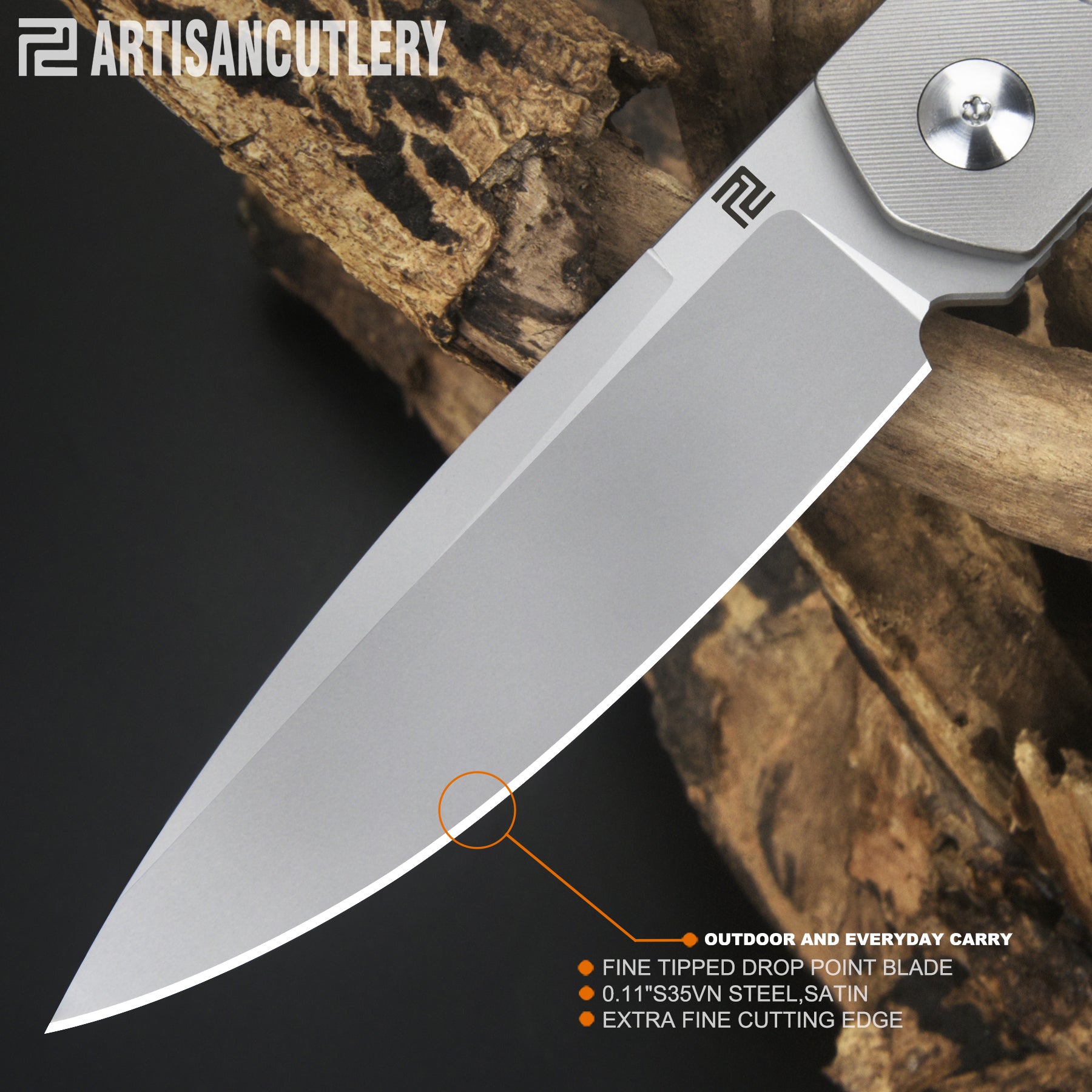Artisan Cutlery Sirius 1849G folding knife with titanium handle