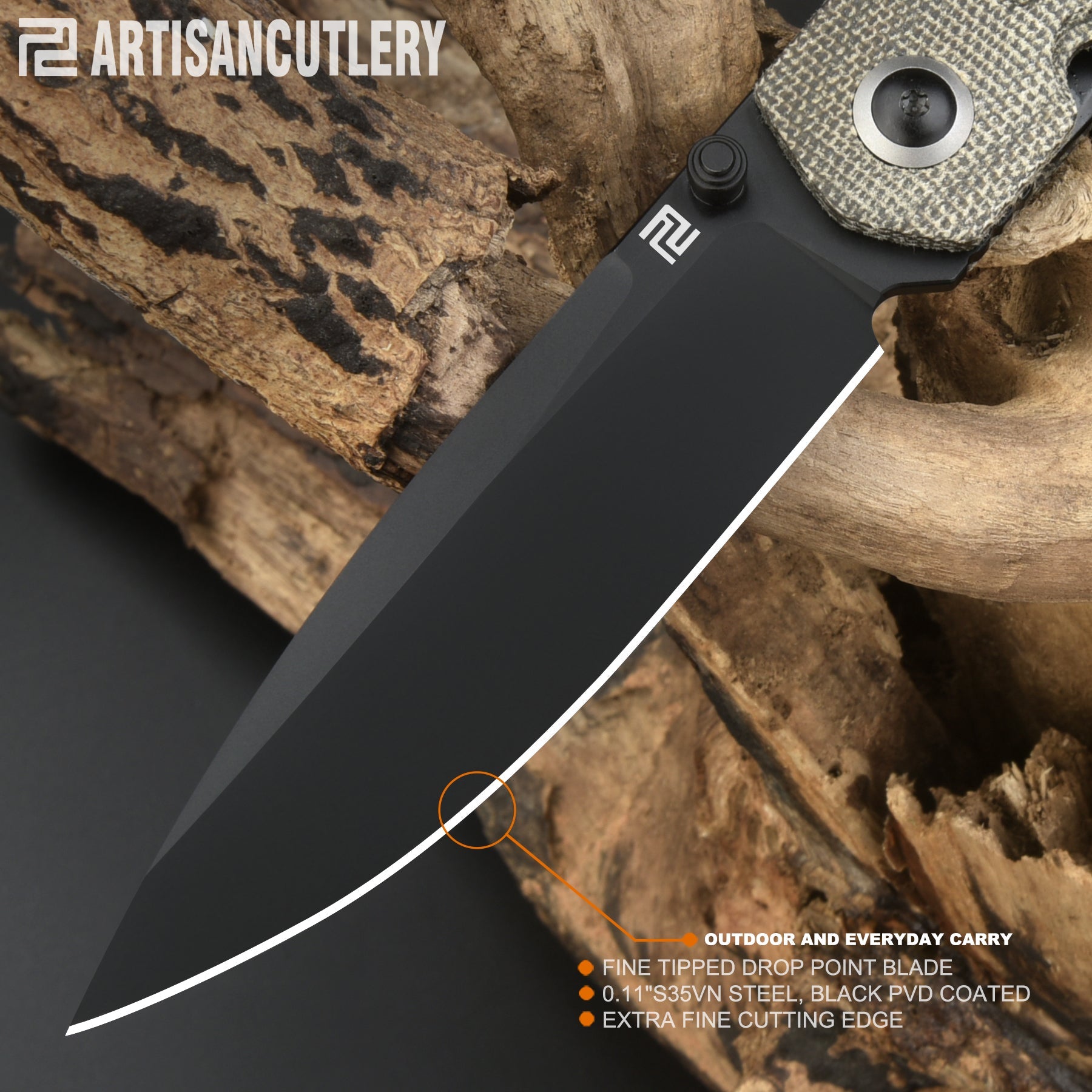 Artisan Cutlery Sirius 1849P blade detail