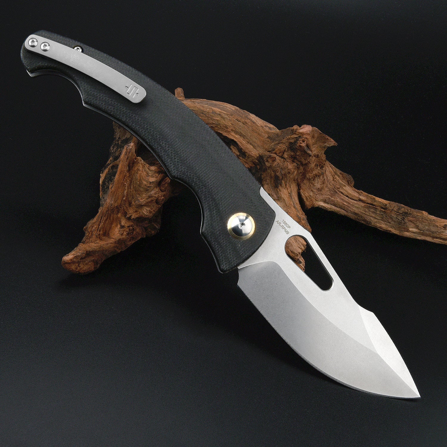 Artisan Cutlery Xcellerator 1860P folding knife with black Micarta handle