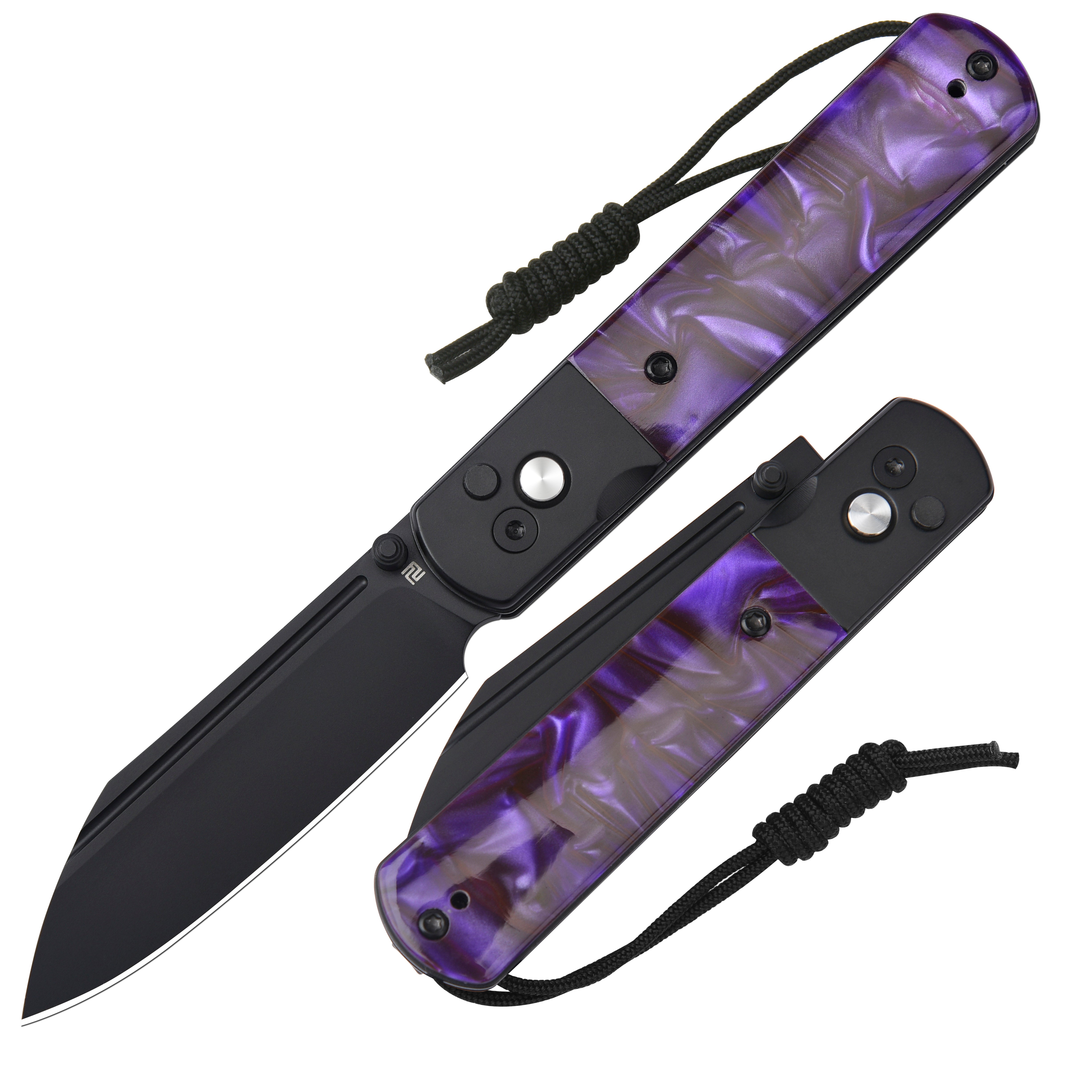 Artisan Cutlery Holm 1875P folding knife with purple steel handle