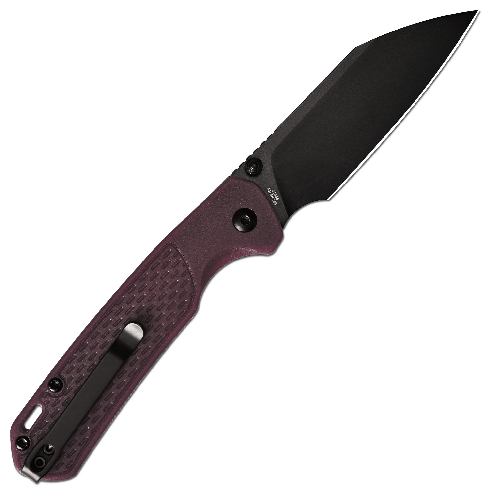 CJRB Pyrite-Light Thumb Stud & Button Lock EDC Knife, Thermochromic FRN Handle (Brown to Red), 3.34'' AR-RPM9 Black PVD Coating Blade, J1945-BRD