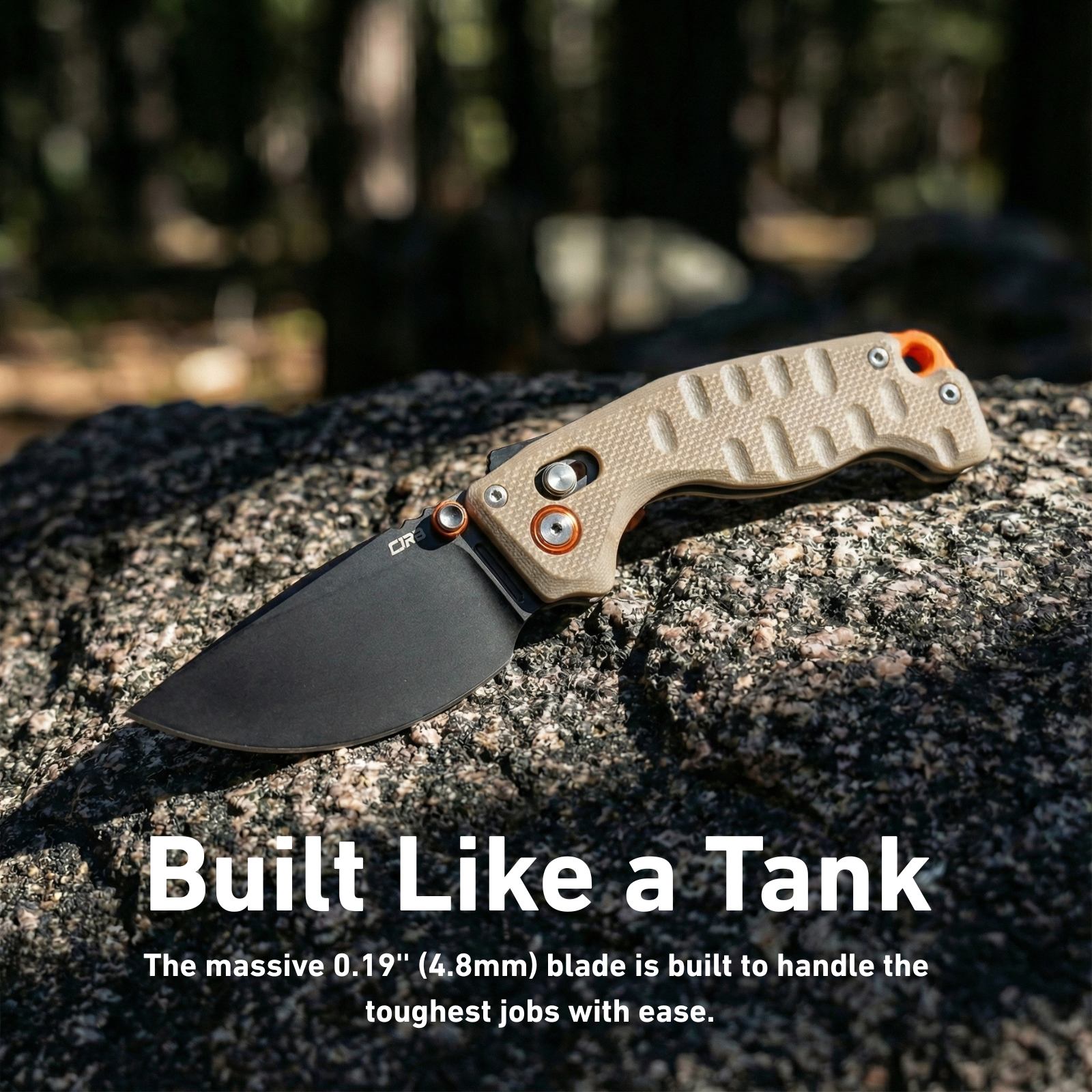 CJRB Doubletap J1970-BDE folding knife with black G10 handle