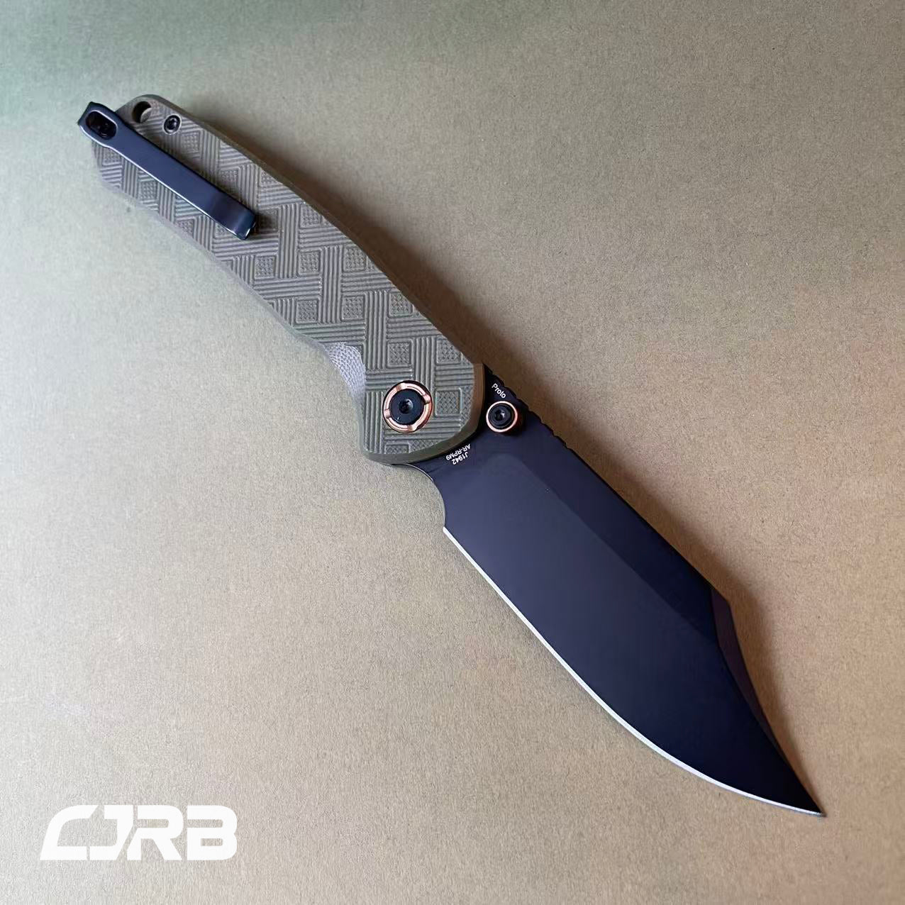 CJRB Bowie Pyrite J1942X AR-RPM9 Steel G10 Handle Folding Knives(Prototype)