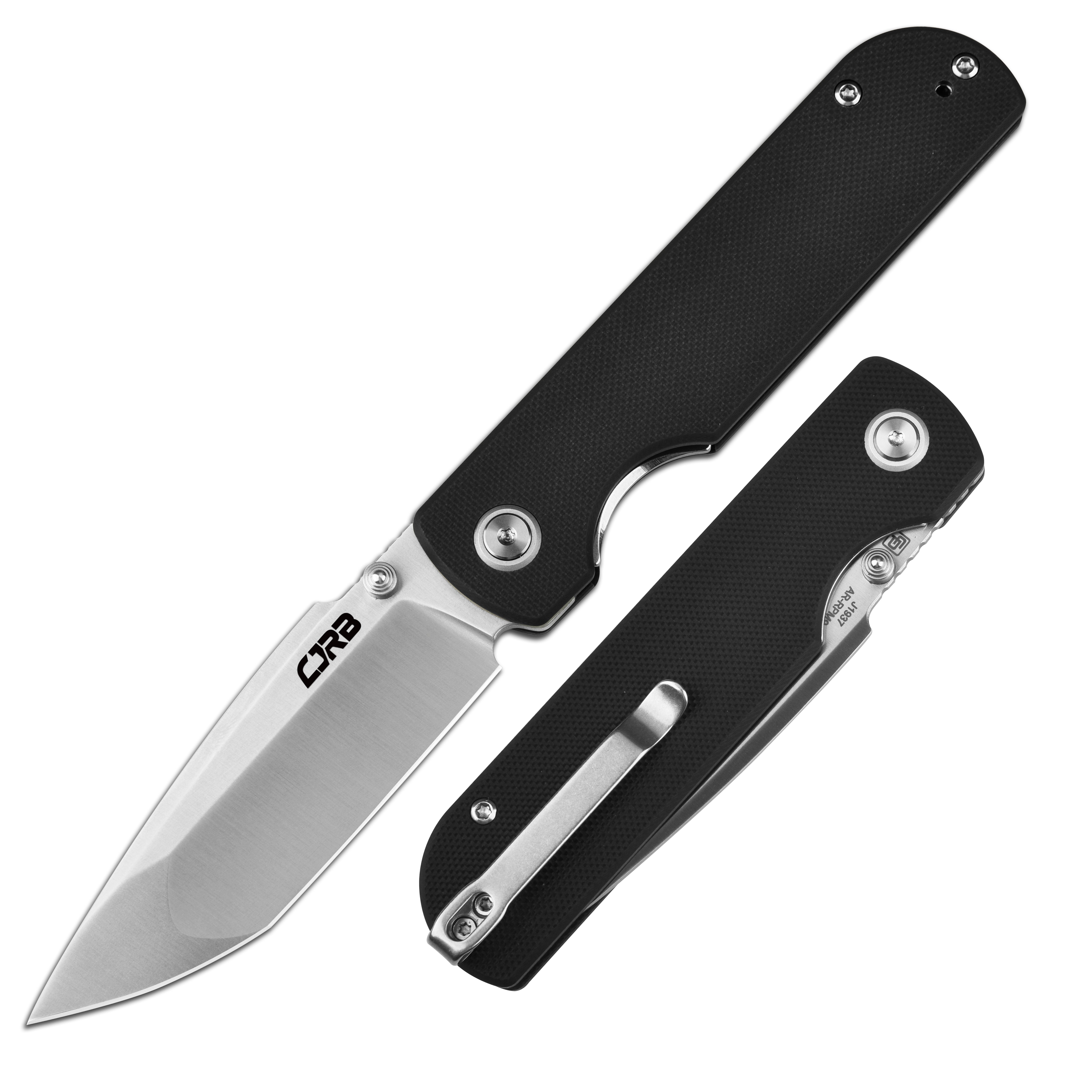 CJRB Nova J1937-BK folding knife with black G10 handle
