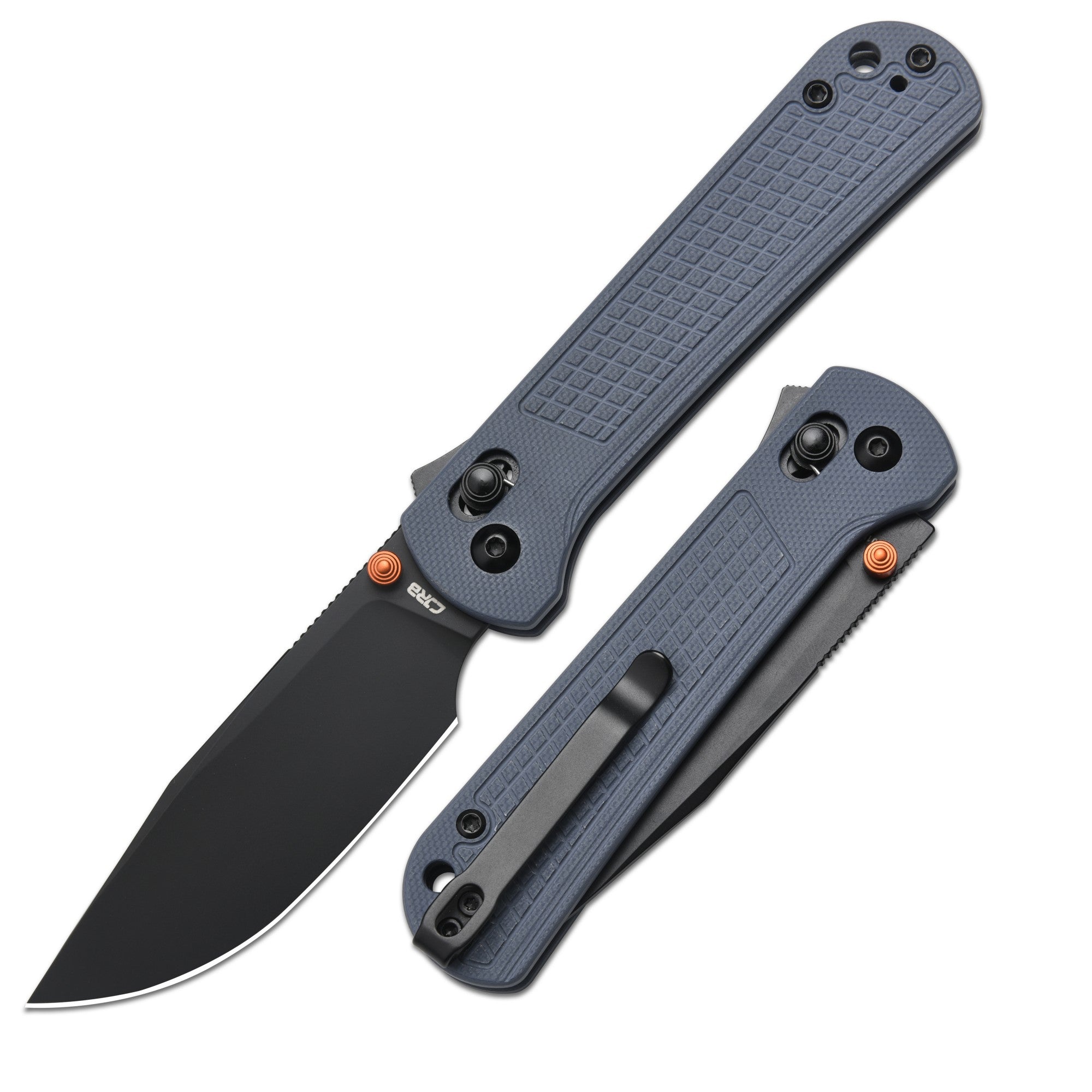 CJRB Bolt Thumb Stud & Recoil Lock V2 Folding Knife Blue G10 Handle (3.25'' Black PVD Coating AR-RPM9 Steel Blade) J1960-BGY