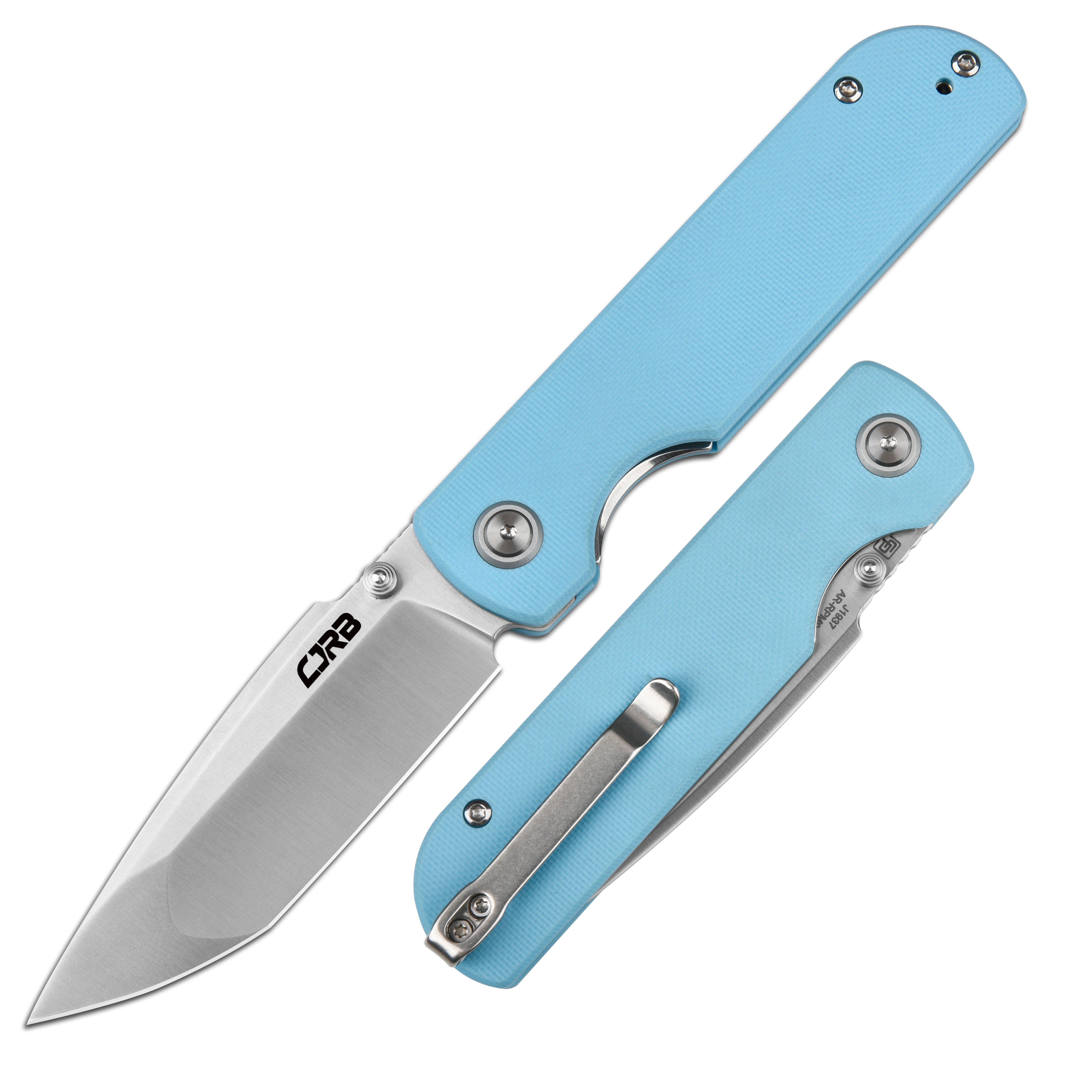 CJRB Nova J1937-BU folding knife with blue G10 handle