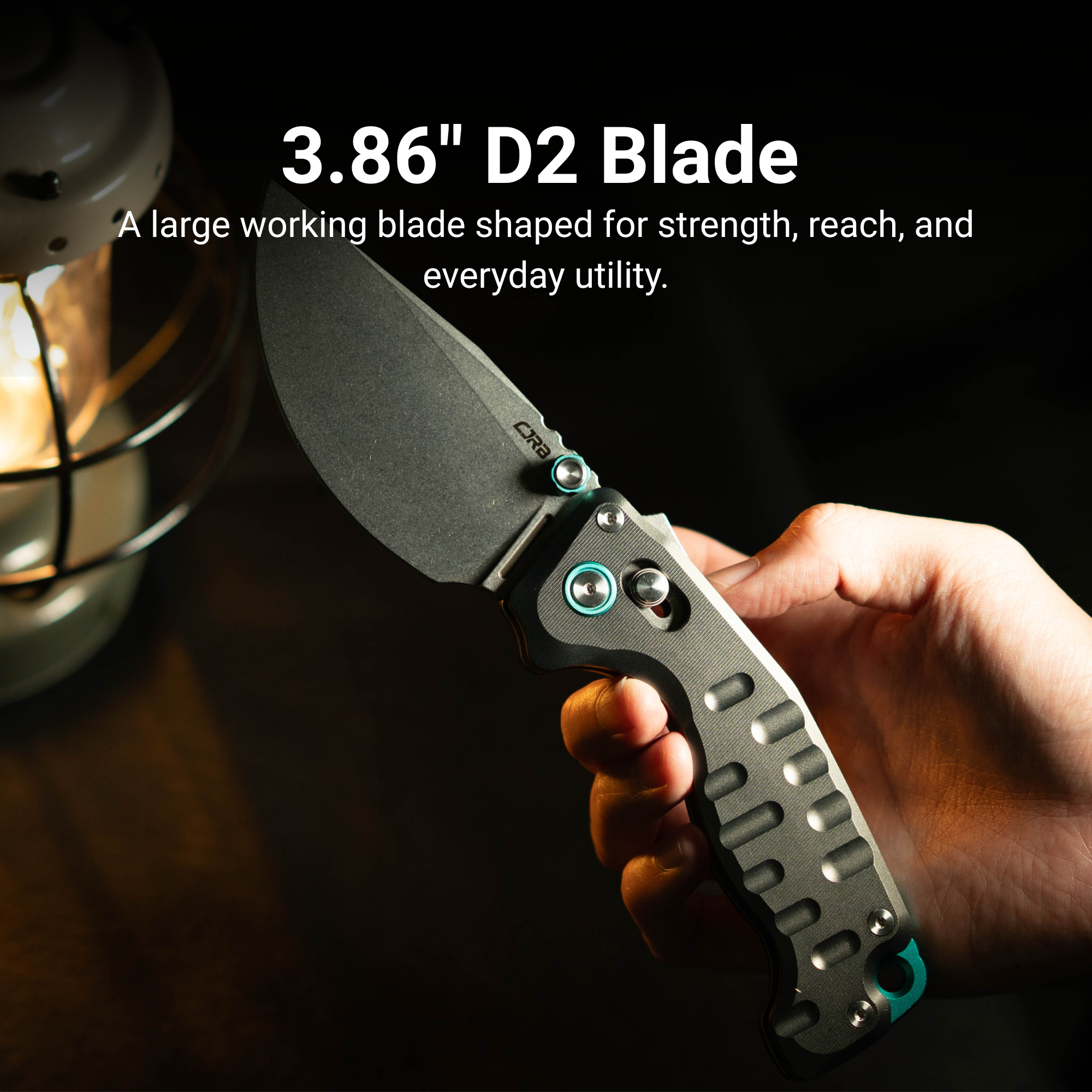 CJRB Doubletap Thumb Stud & Recoil Lock V2 Tatical Knife Gray 7075-T6 Aluminum Handle(3.86'' D2 Stone Wash Blade) J1970-GAL (Exclusive)