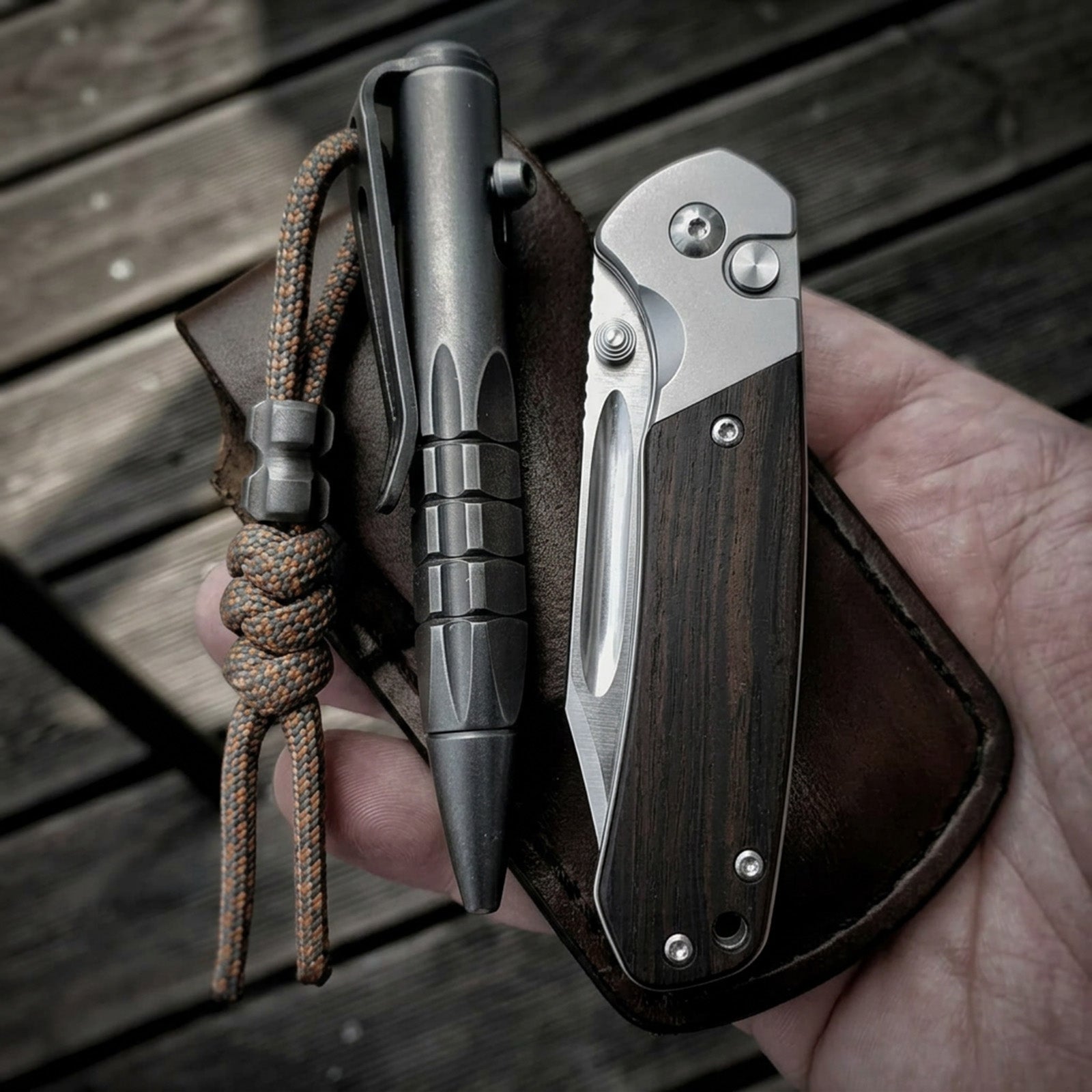 CJRB Bowie Pyrite J1942-EBN handle detail