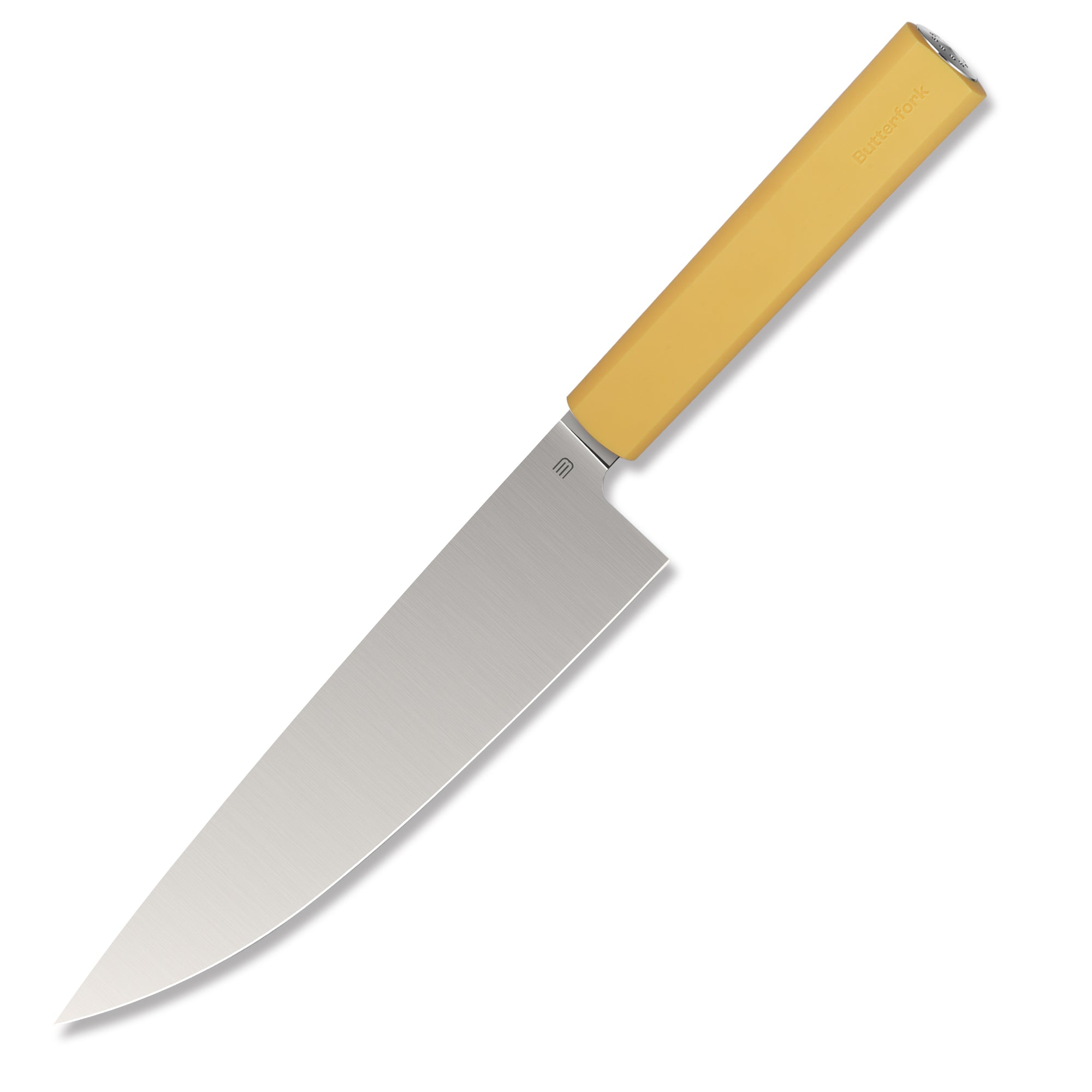 Butterfork Purest 8" chef knife with yellow steel handle