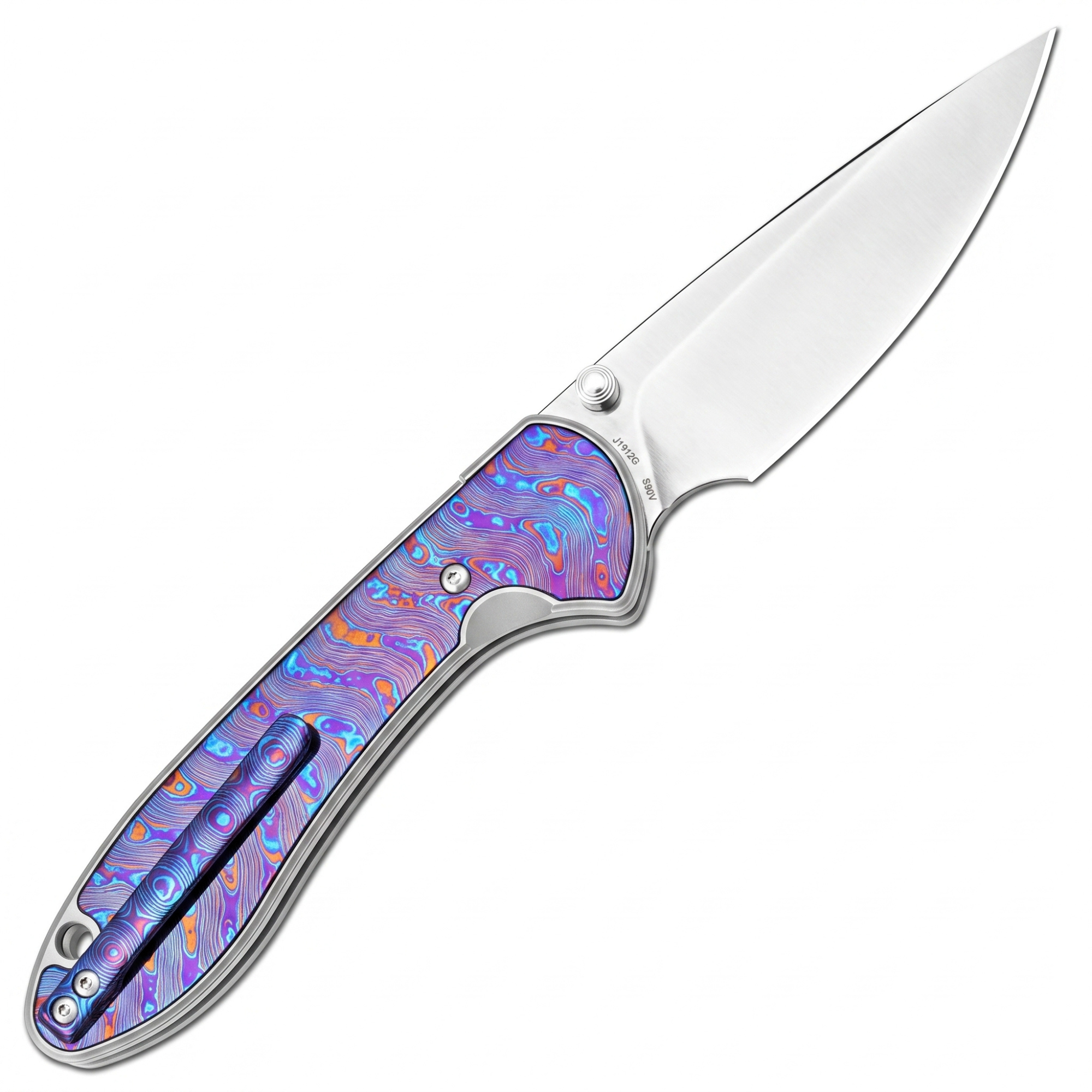 Building the Feldspar: Titanium folding knife with titanium Damascus handle