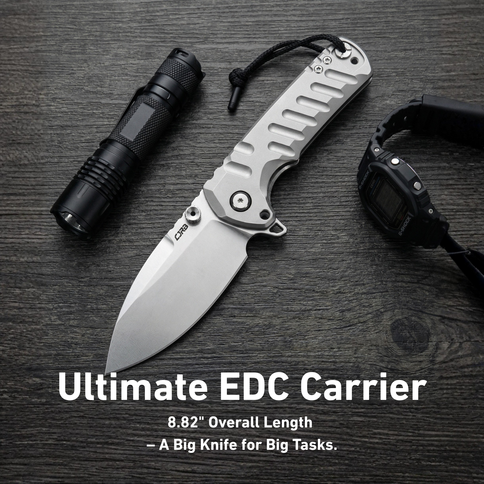 CJRB Tundra J1966G-GY folding knife side view