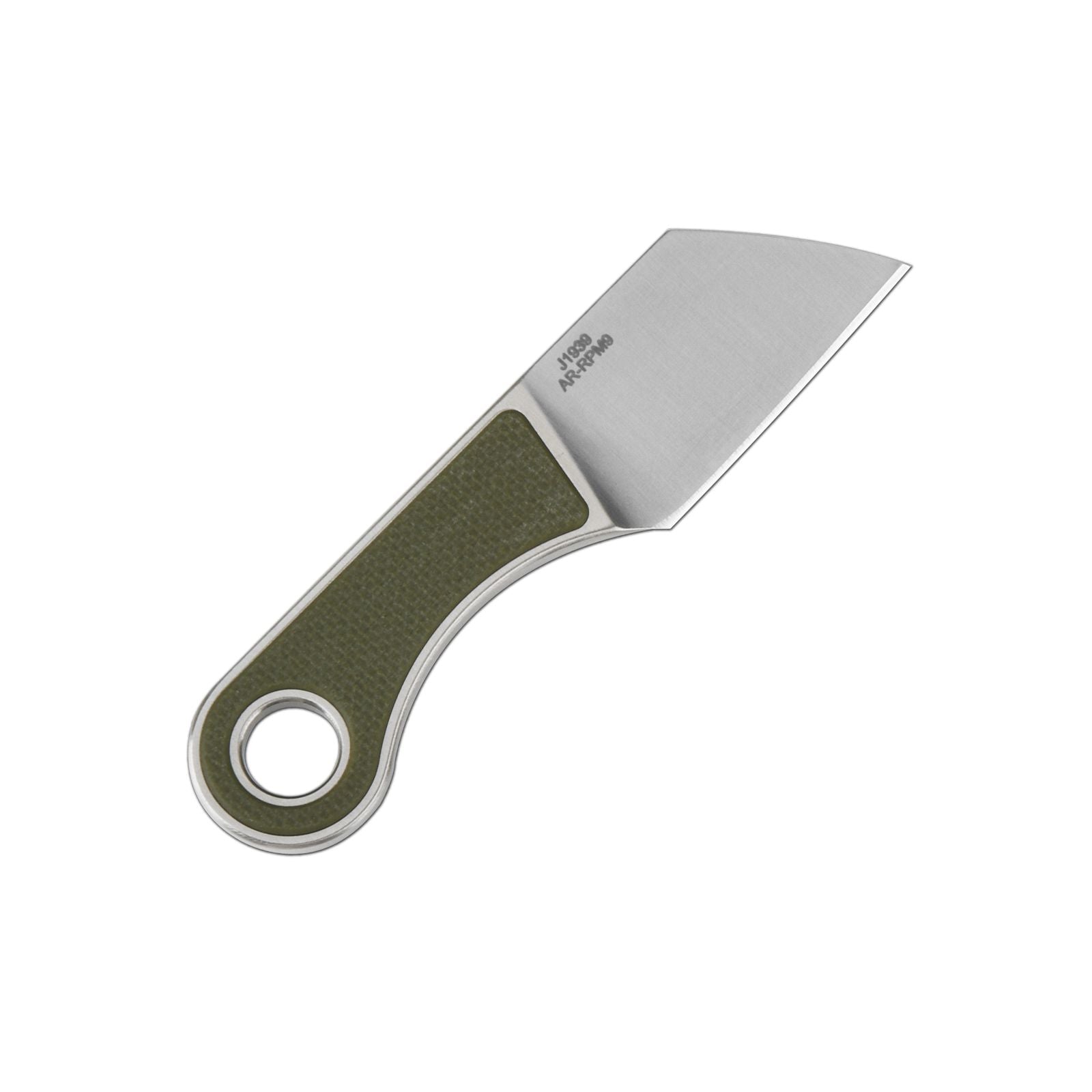 CJRB Chip J1939-GN fixed blade knife with green carbon fiber handle