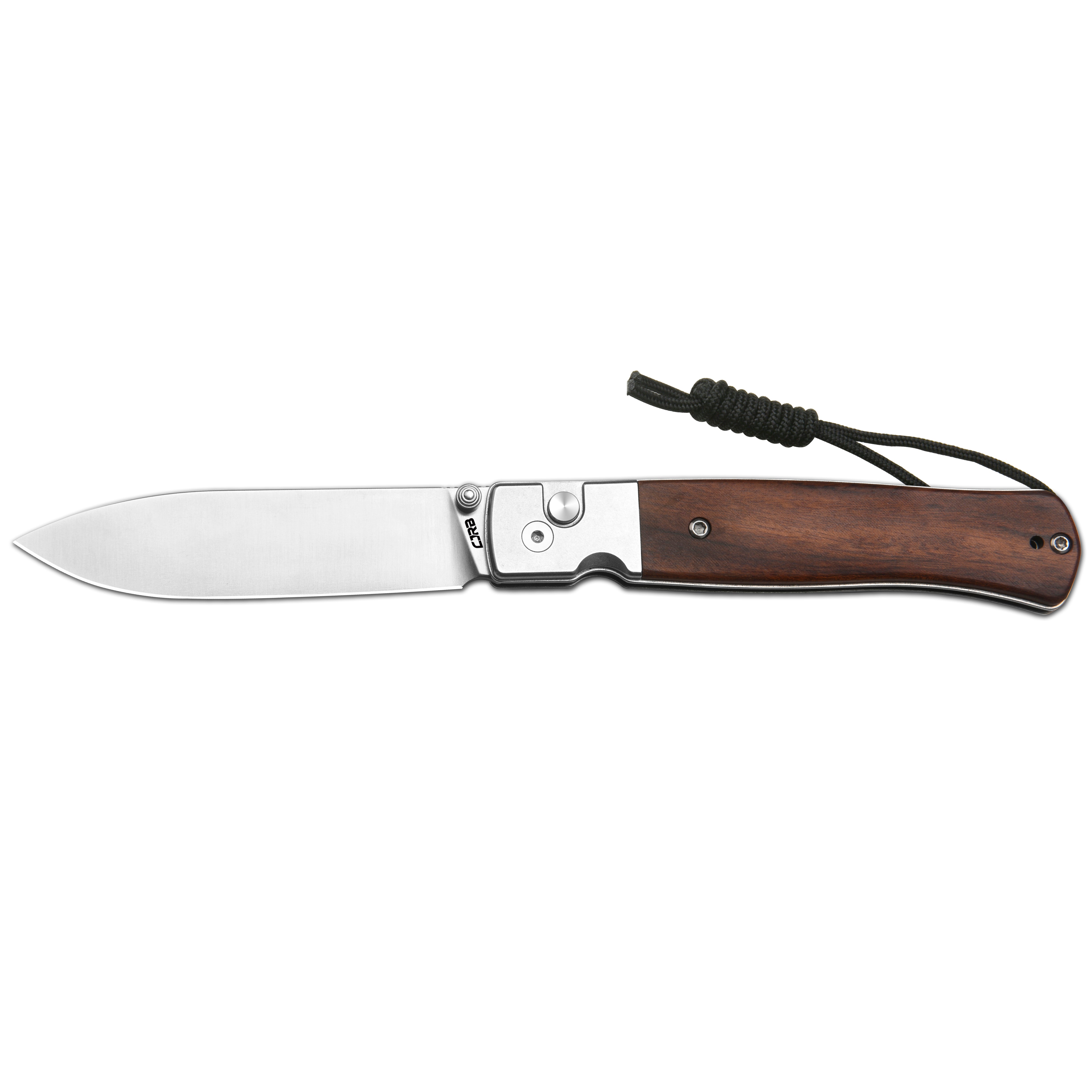 CJRB Glacier Thumb Stud & Button Lock Folding Knife Steel & Wood Handle (3.54'' Stone Wash AR-RPM9 Steel Blade) J1961-WD