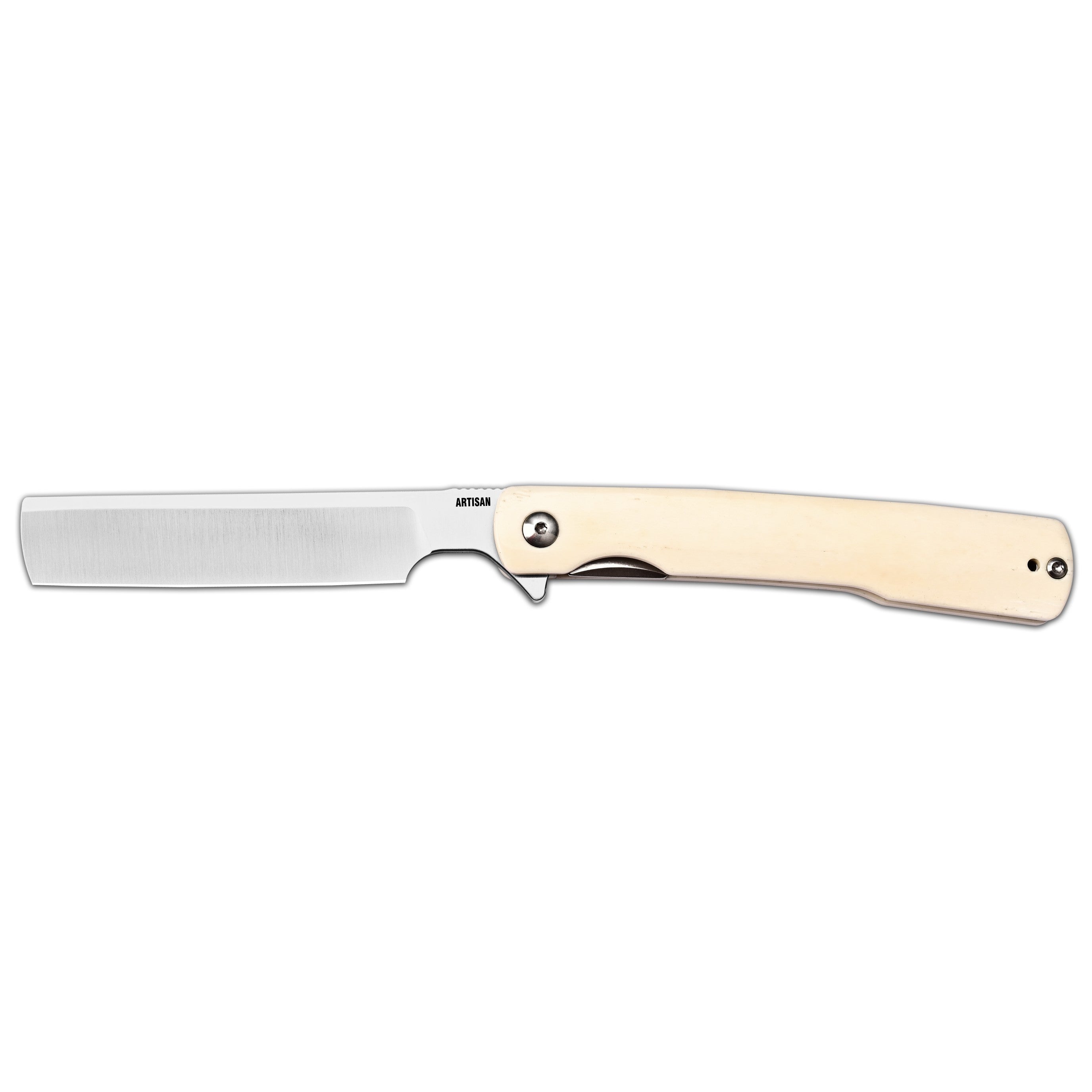 Artisan Cutlery Orthodox V2 Flipper & Liner Lock Knife Bovine Bone Handle (3.54'' Sand Polish CPM S45VN Blade) 1883G-BB (Limited)