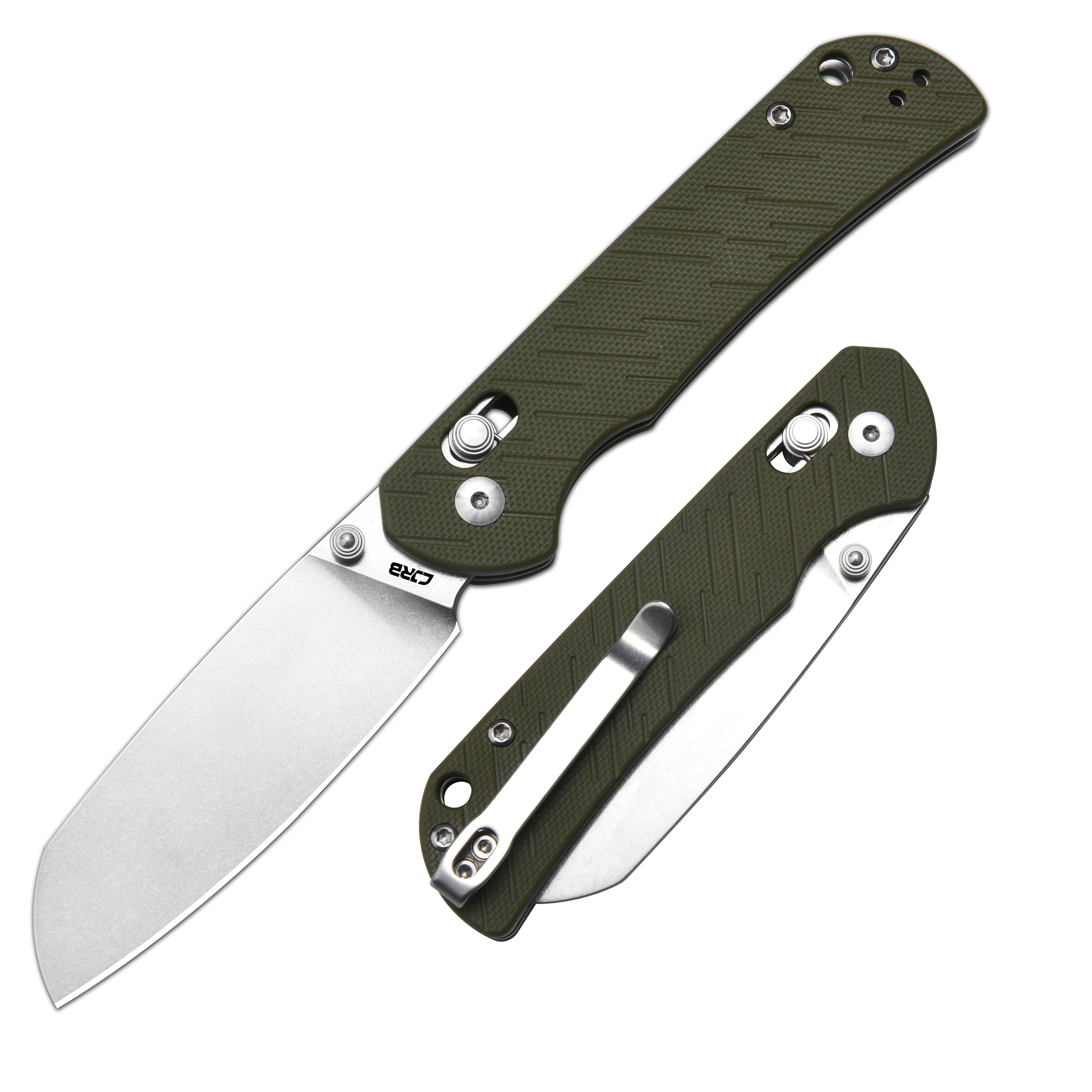 CJRB Lyrid J1953-GN folding knife with green G10 handle