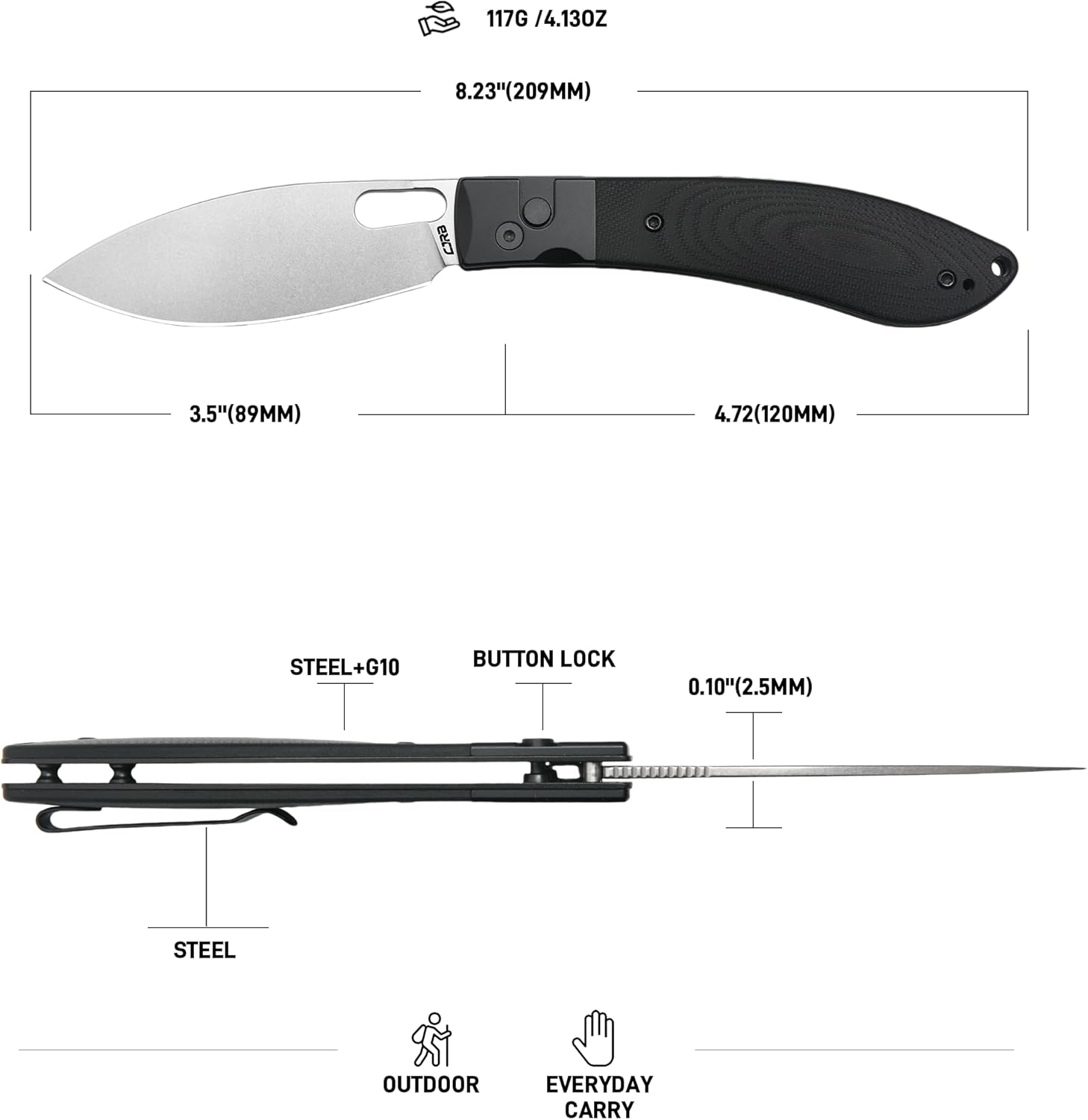 CJRB Sasaya J1959-BK blade profile