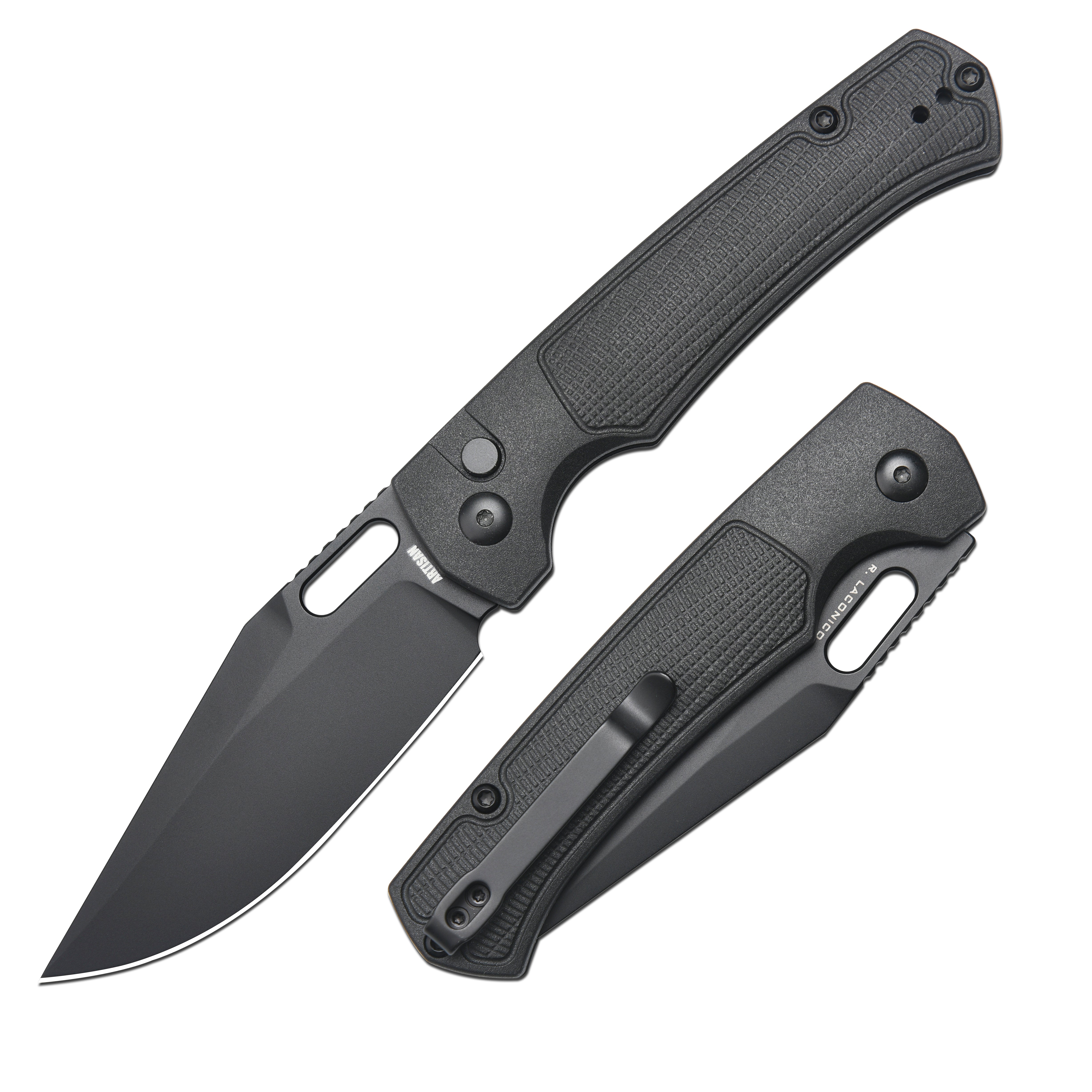 Artisan Cutlery Revel 1867P folding knife with black FRN handle
