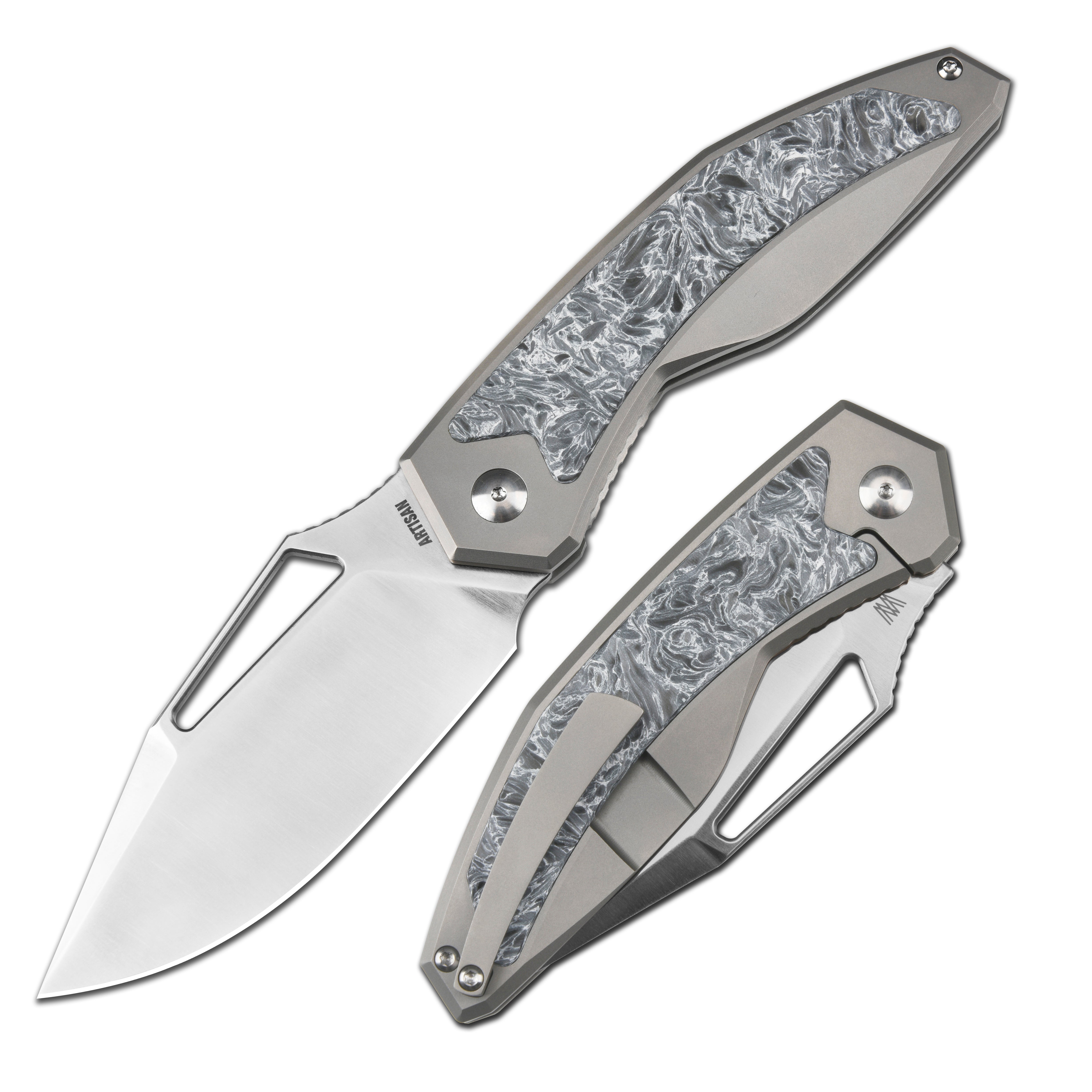 Artisan Cutlery Fragarach 1879G folding knife with Fat Carbon handle
