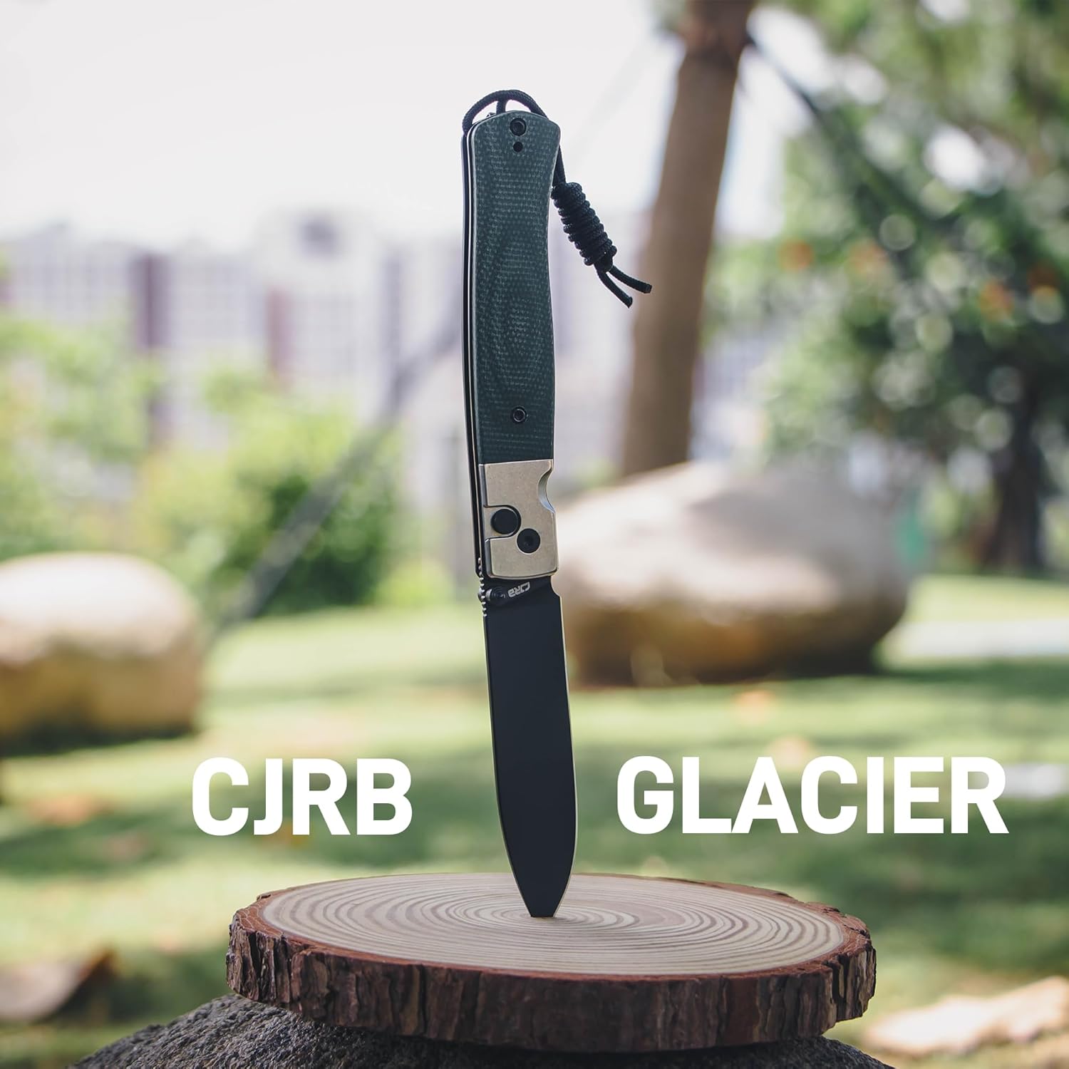CJRB Glacier J1961 folding knife with steel and Micarta handle