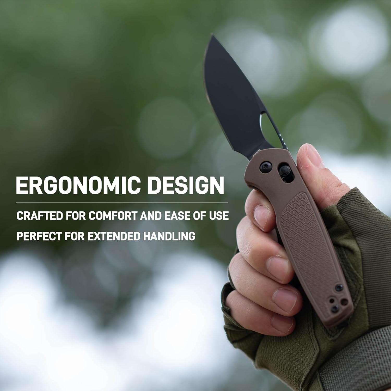 CJRB Acacia J1952 folding knife with brown FRN handle