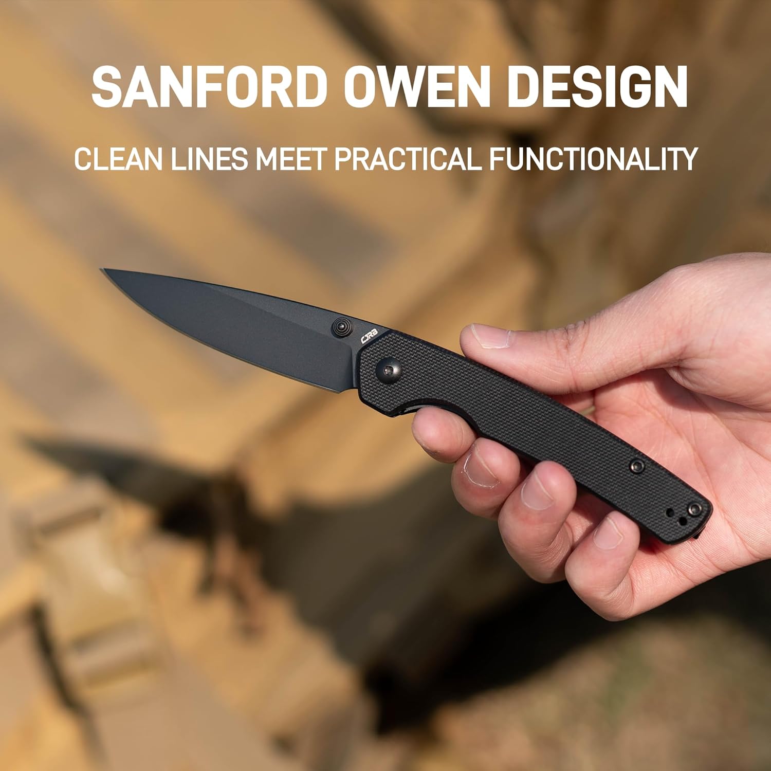 CJRB Kain J1956-BBK folding knife with black G10 handle