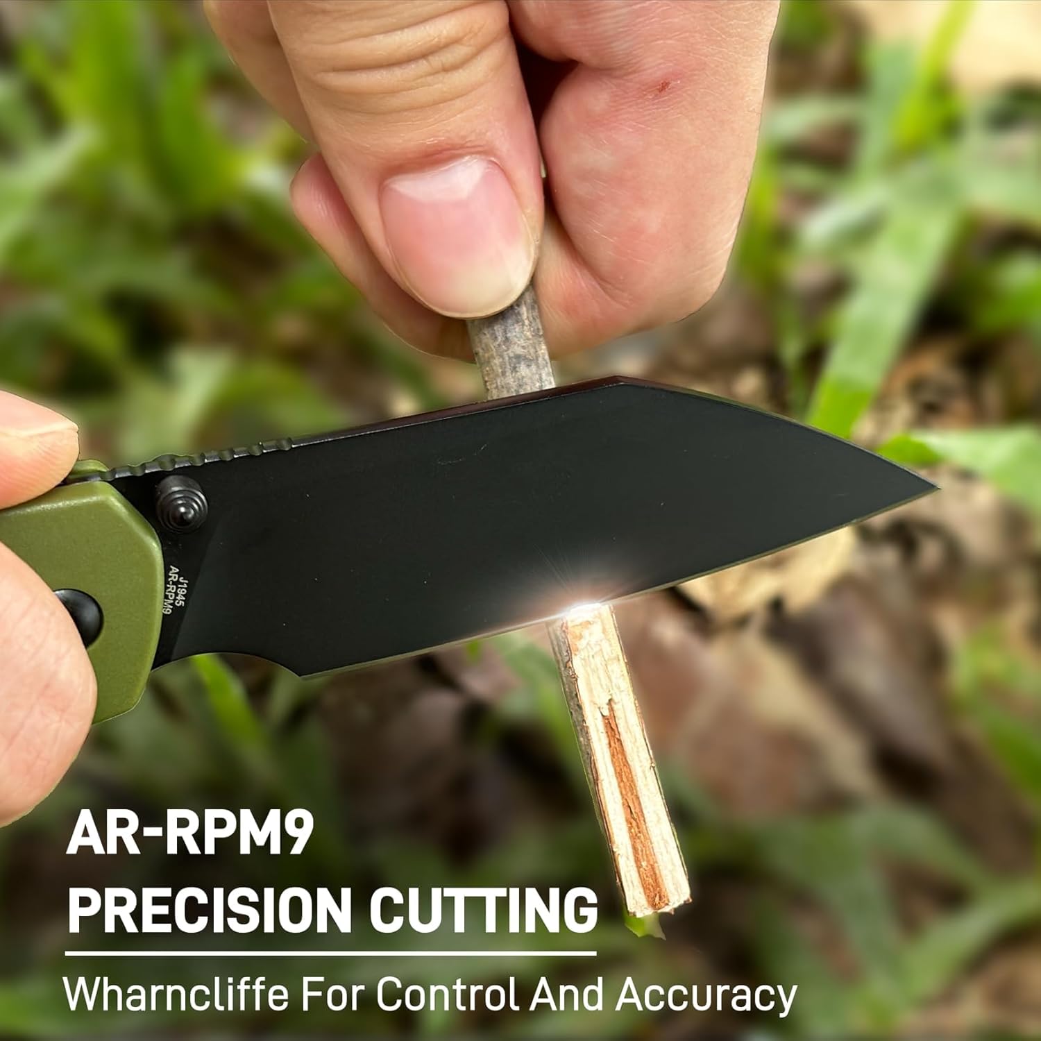 CJRB Pyrite-Light J1945-BGN folding knife side view