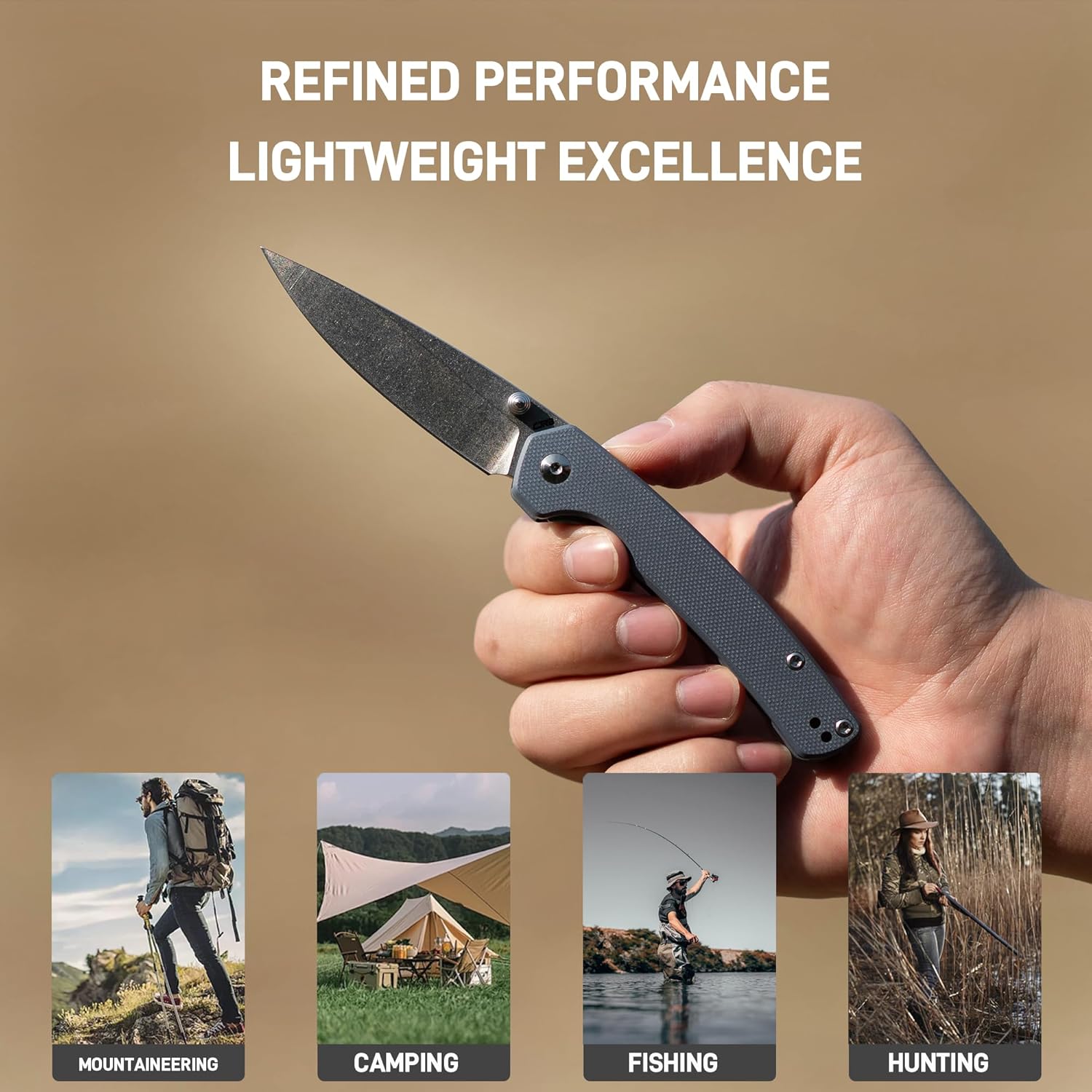 CJRB Kain J1956-GY folding knife side view
