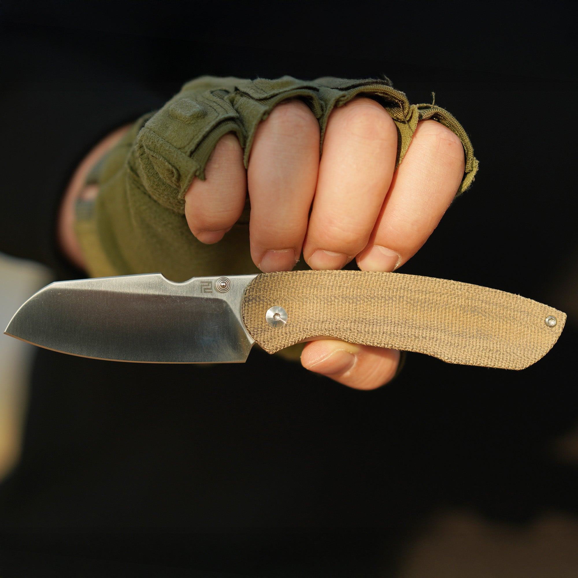 Artisan Cutlery Prime ATZ-1866G Micarta and titanium handle folding knife